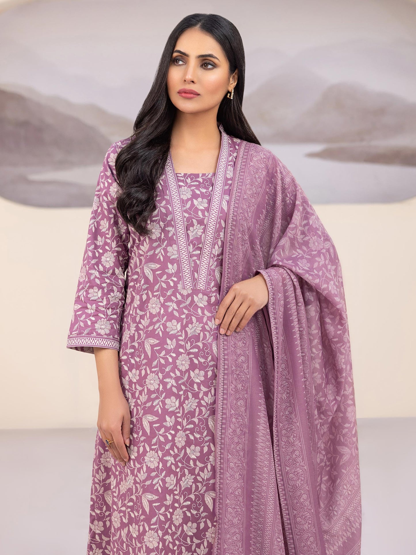 2 Piece Lawn Suit-Paste Print(Unstitched)