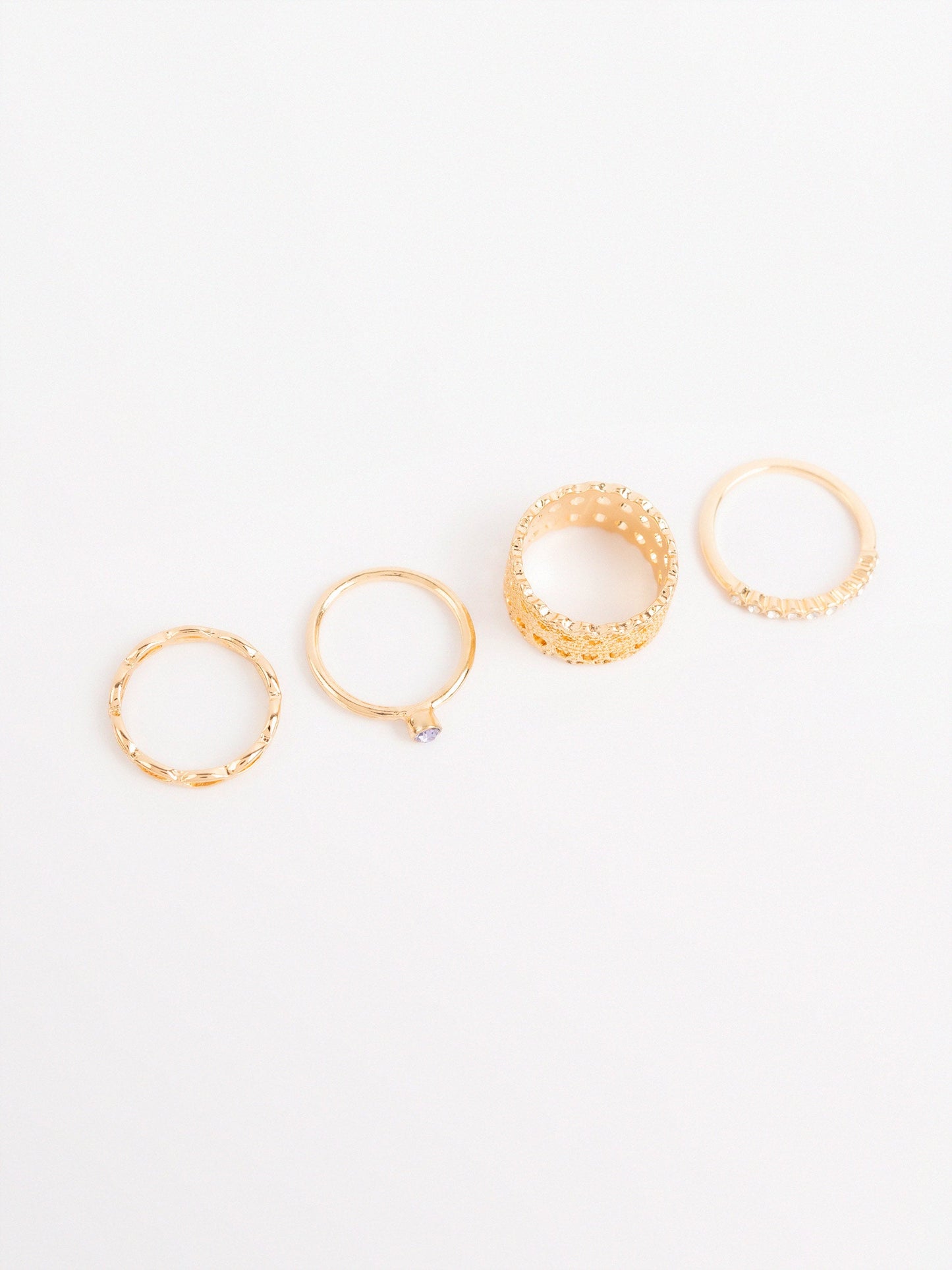Curly Band Ring Set
