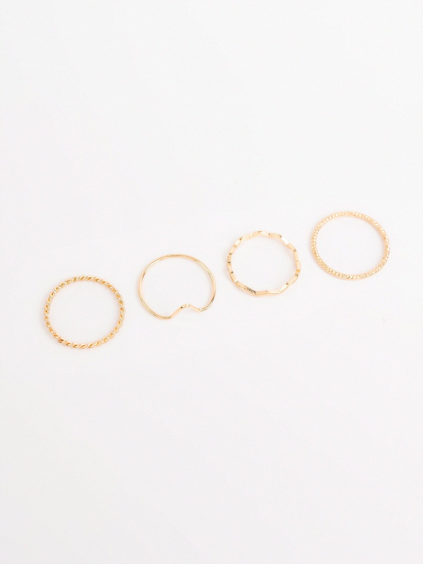 Curly Band Ring Set