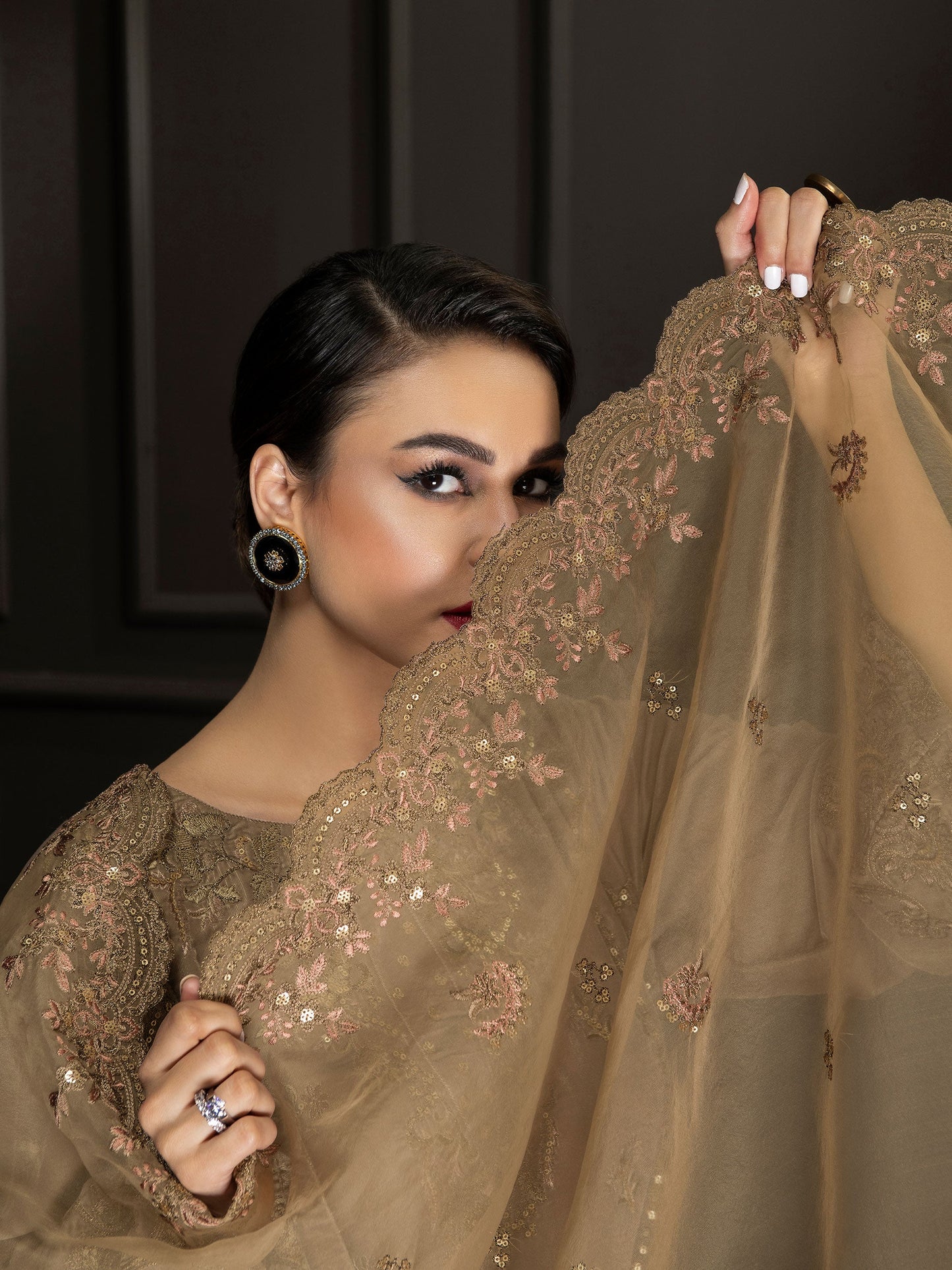 3 Piece Velvet Suit-Embroidered (Unstitched)