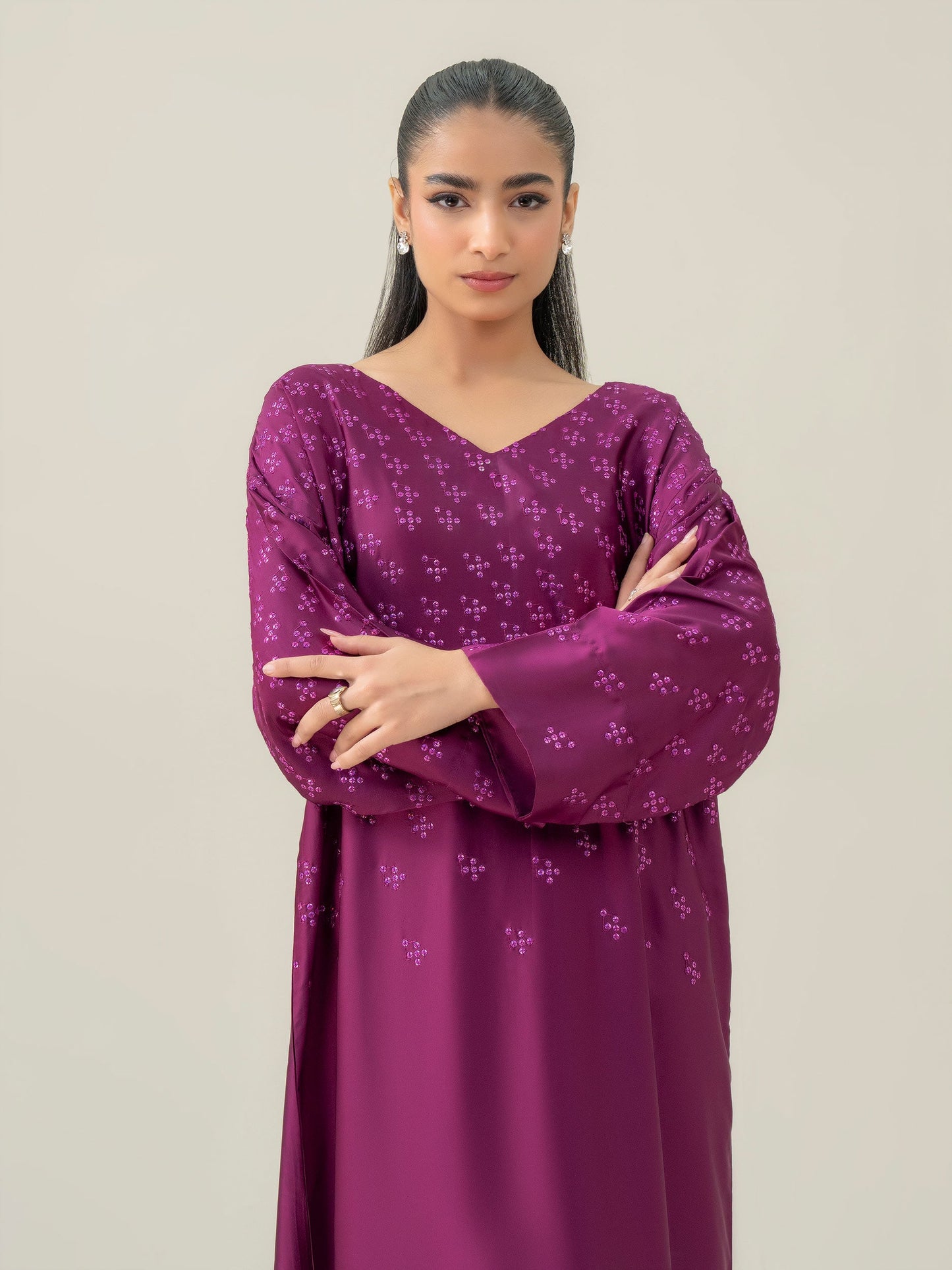 Silk Kaftan-Embroidered (Pret)