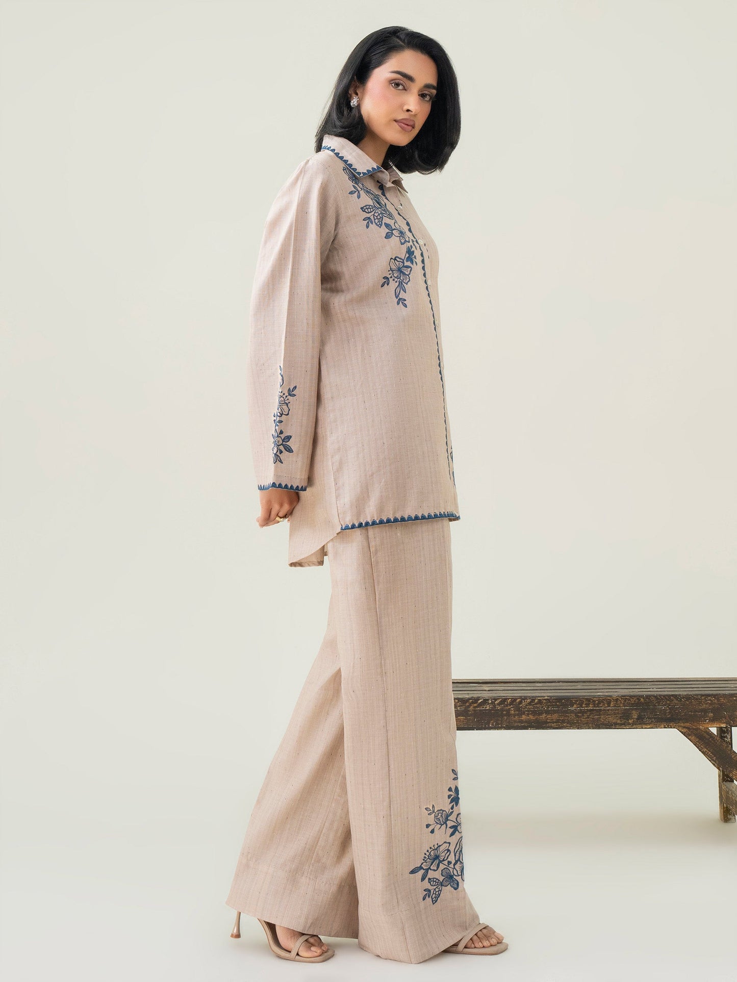 Yarn Dyed Co-Ord Set-Embroidered (Pret)