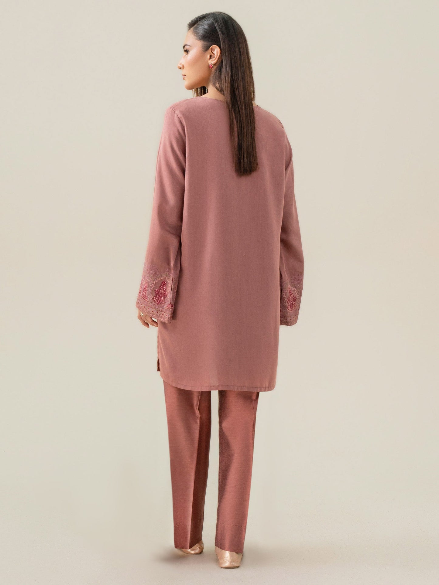Raw Silk Co-Ord Set-Embroidered (Pret)