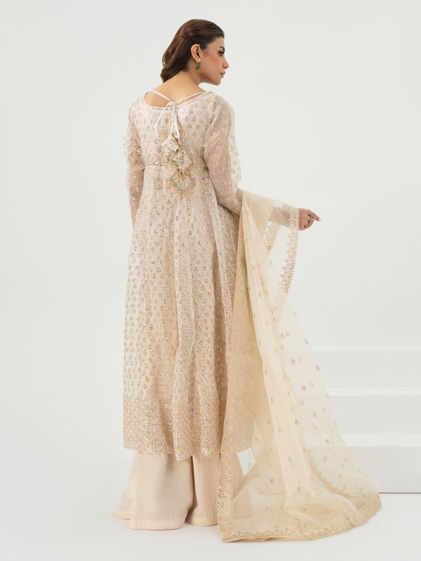 3 Piece Organza Suit-Embroidered (Pret)