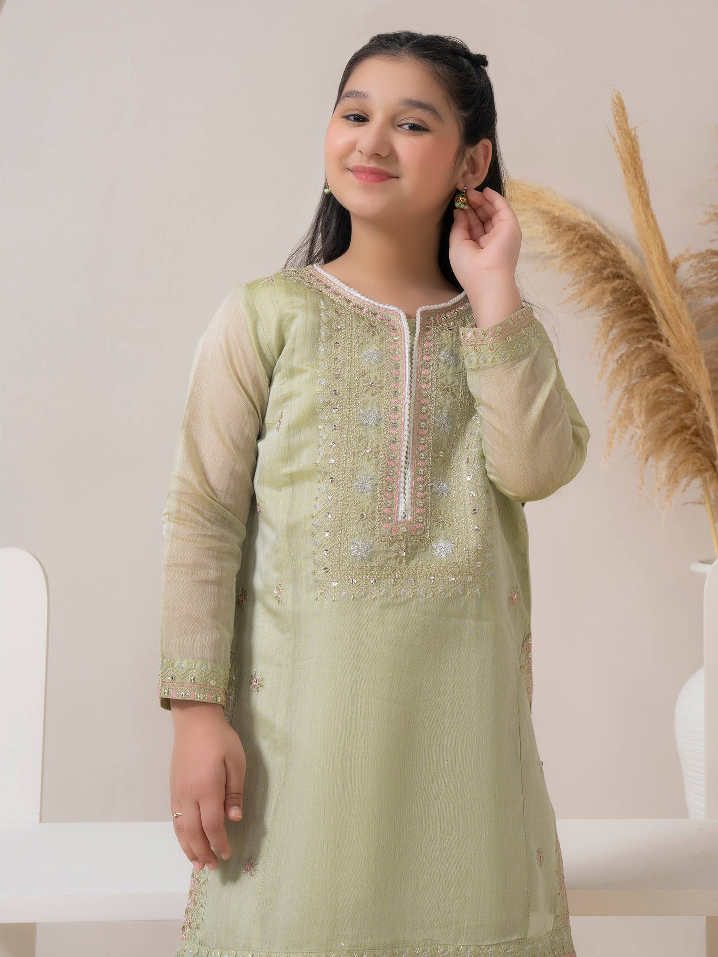 2 Piece Silk Suit-Embroidered