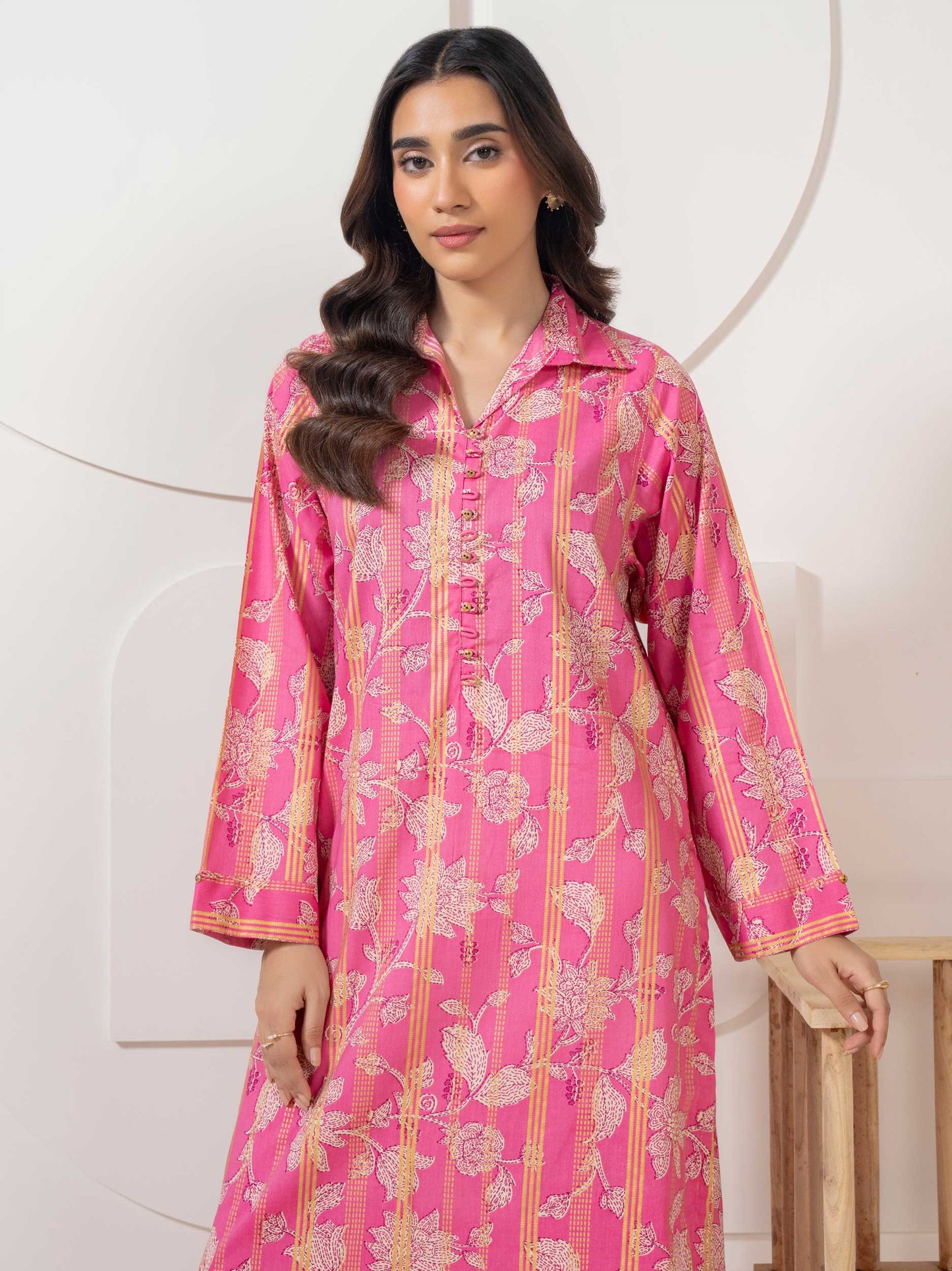 2 Piece Satin Suit Printed (Pret)