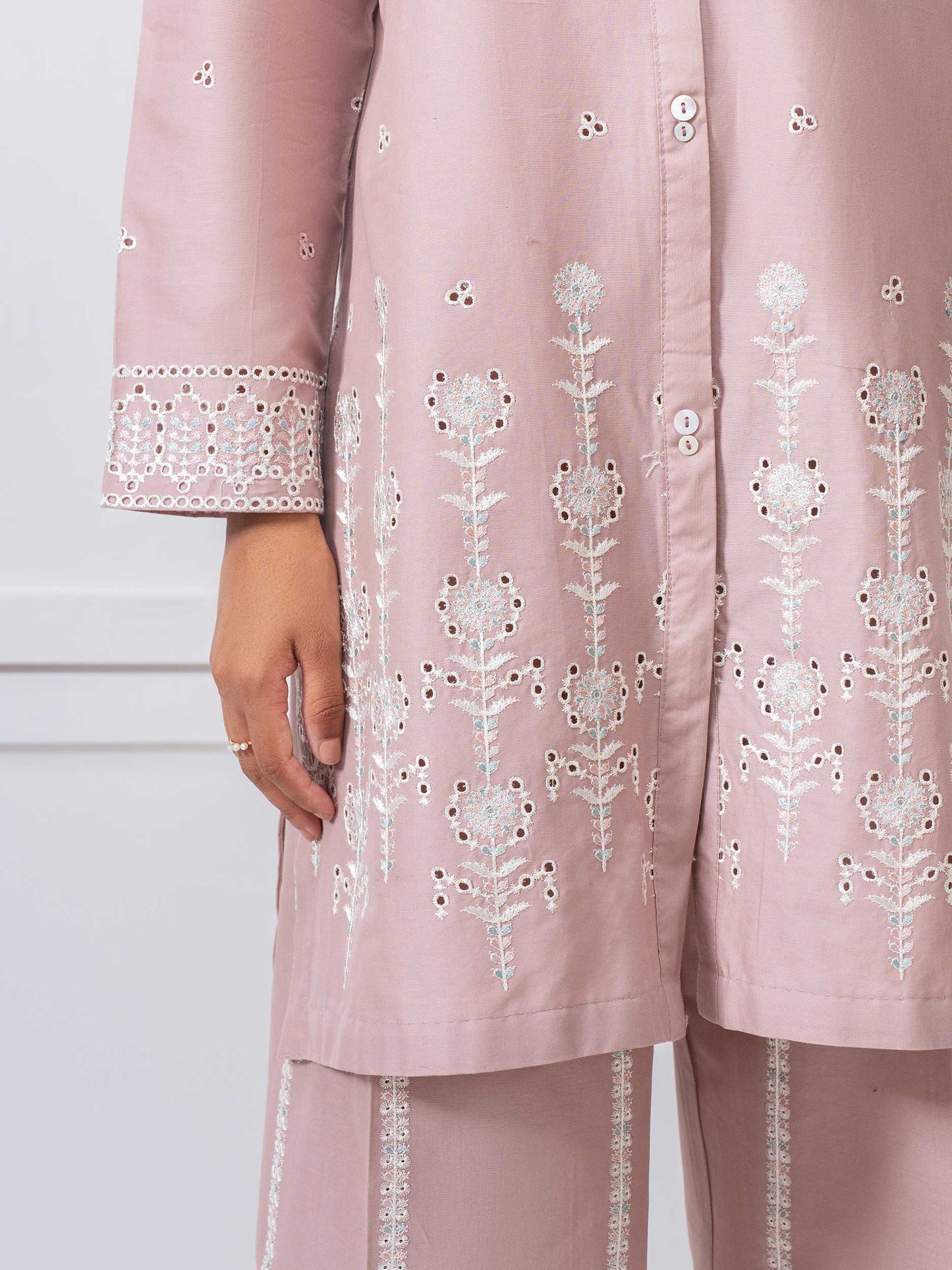 Lawn Co-Ord Set-Embroidered (Pret)