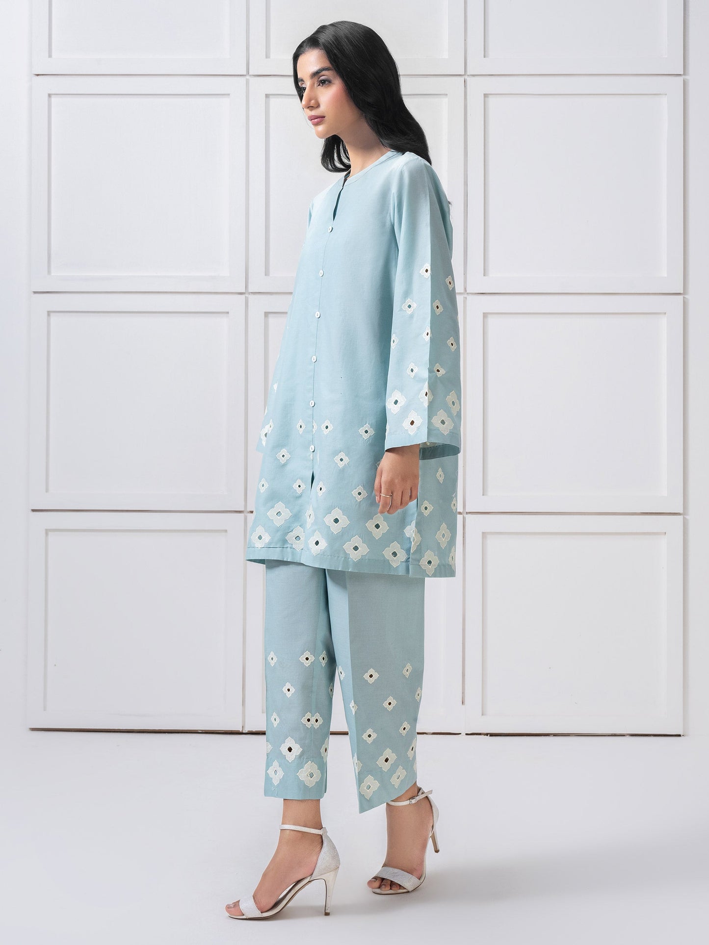 Lawn Co-Ord Set-Embroidered (Pret)