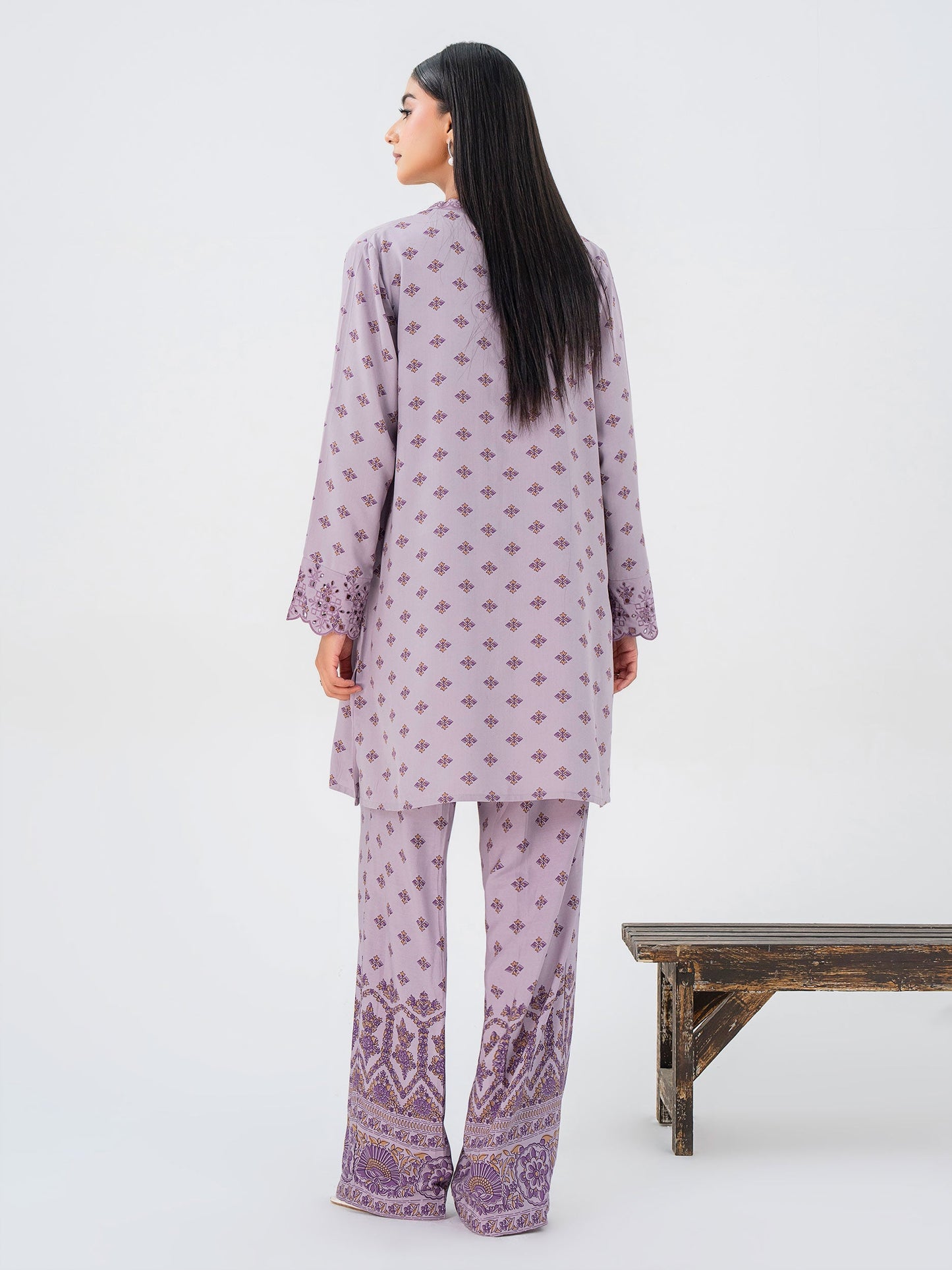 2 Piece Linen Suit-Embroidered (Pret)