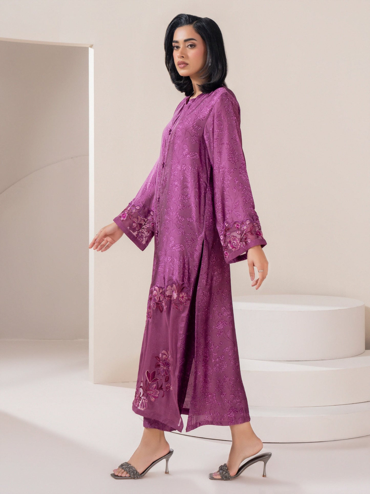 2 Piece Silk Suit-Embroidered (Pret)