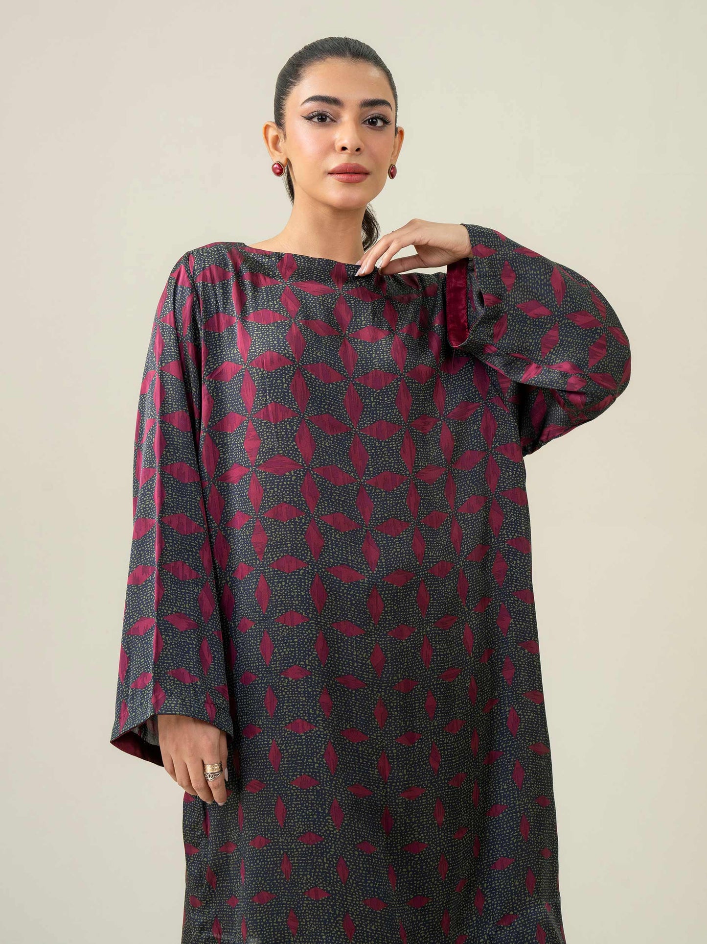 Silk Co-ord Set-Printed (Pret)