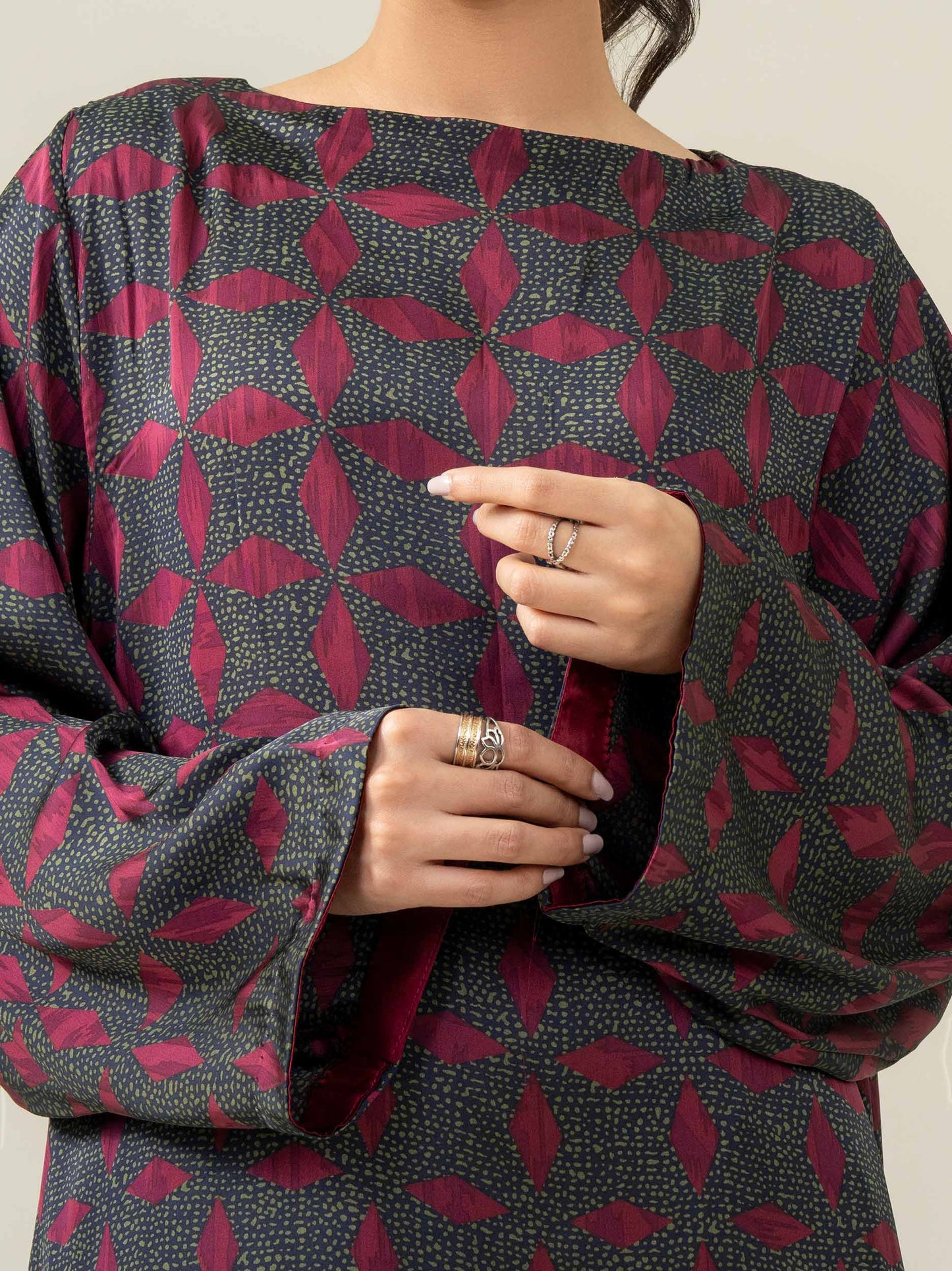 Silk Co-ord Set-Printed (Pret)