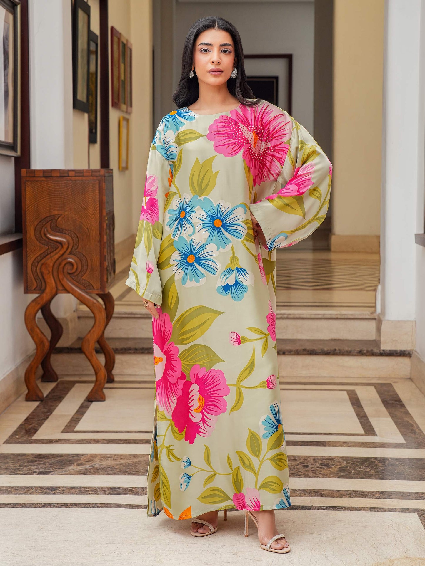 Silk Kaftan-Printed (Pret)