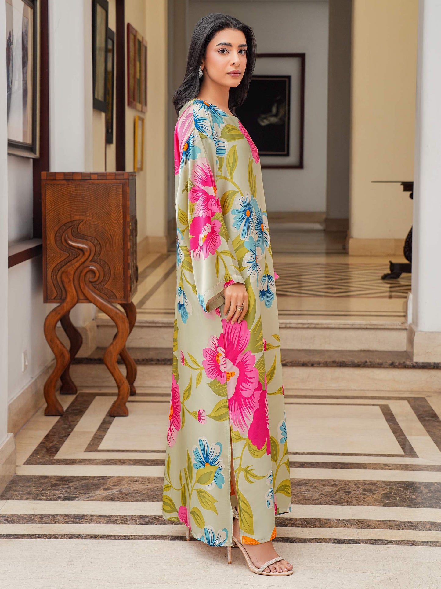 Silk Kaftan-Printed (Pret)