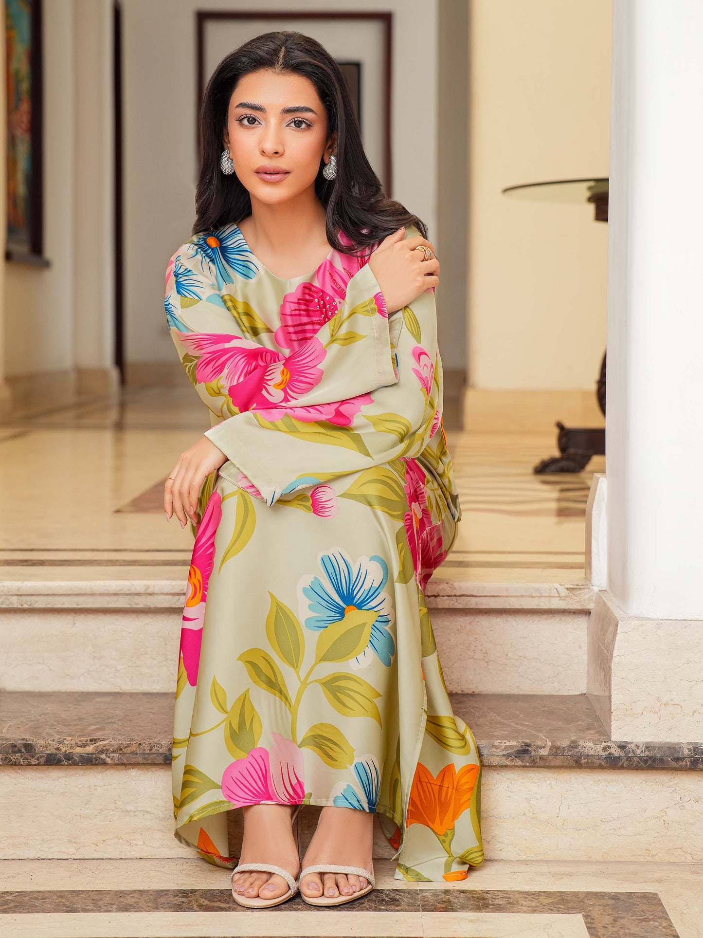 Silk Kaftan-Printed (Pret)