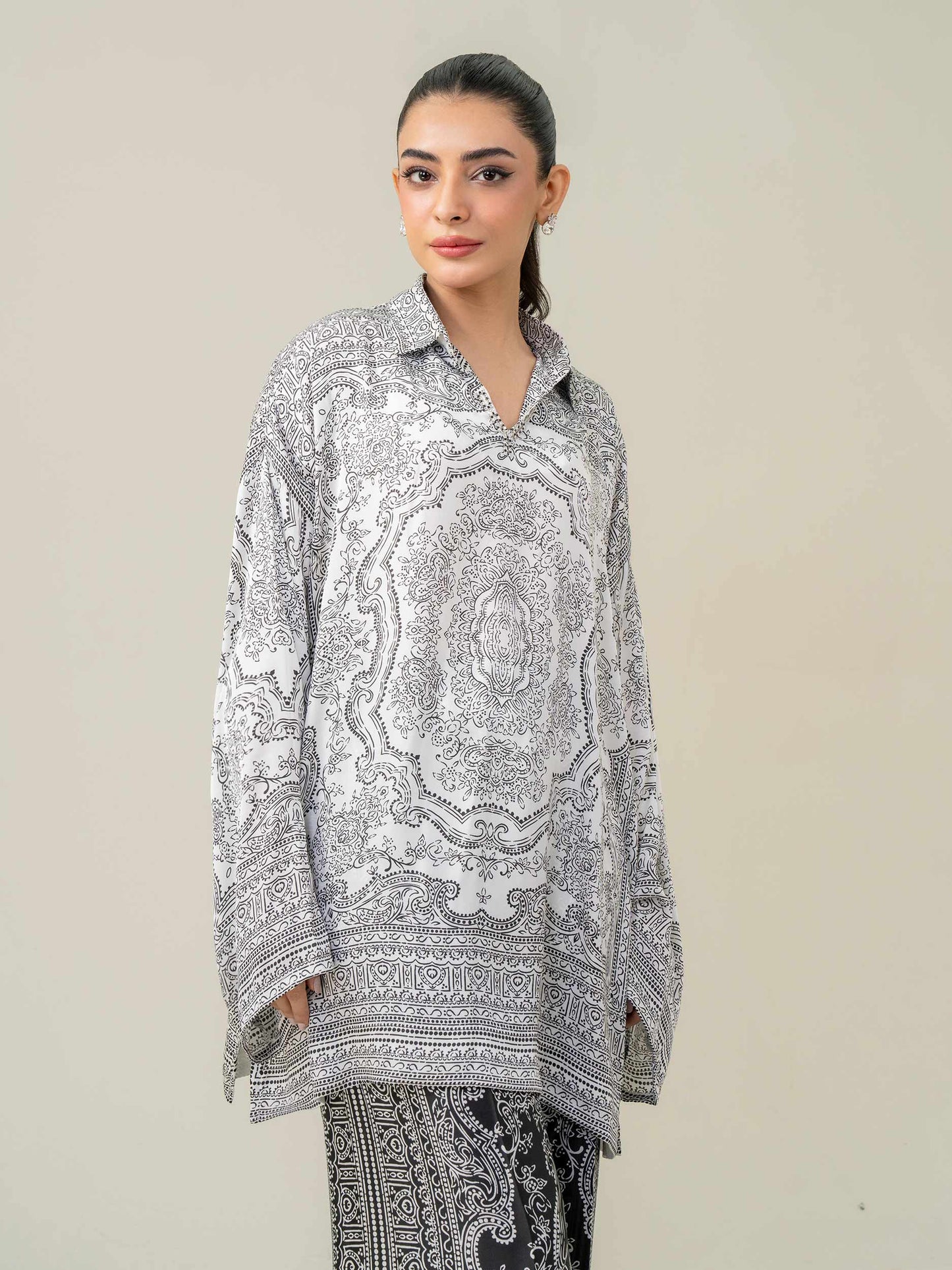 Silk Co-ord Set-Printed (Pret)