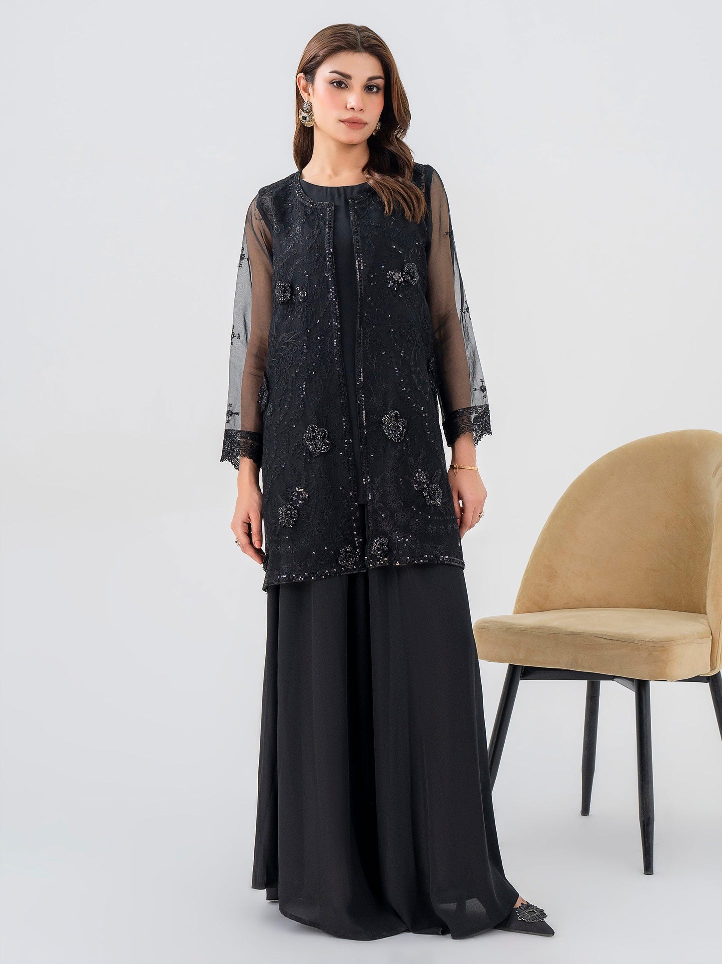 2 Piece Organza Suit-Embroidered (Pret)