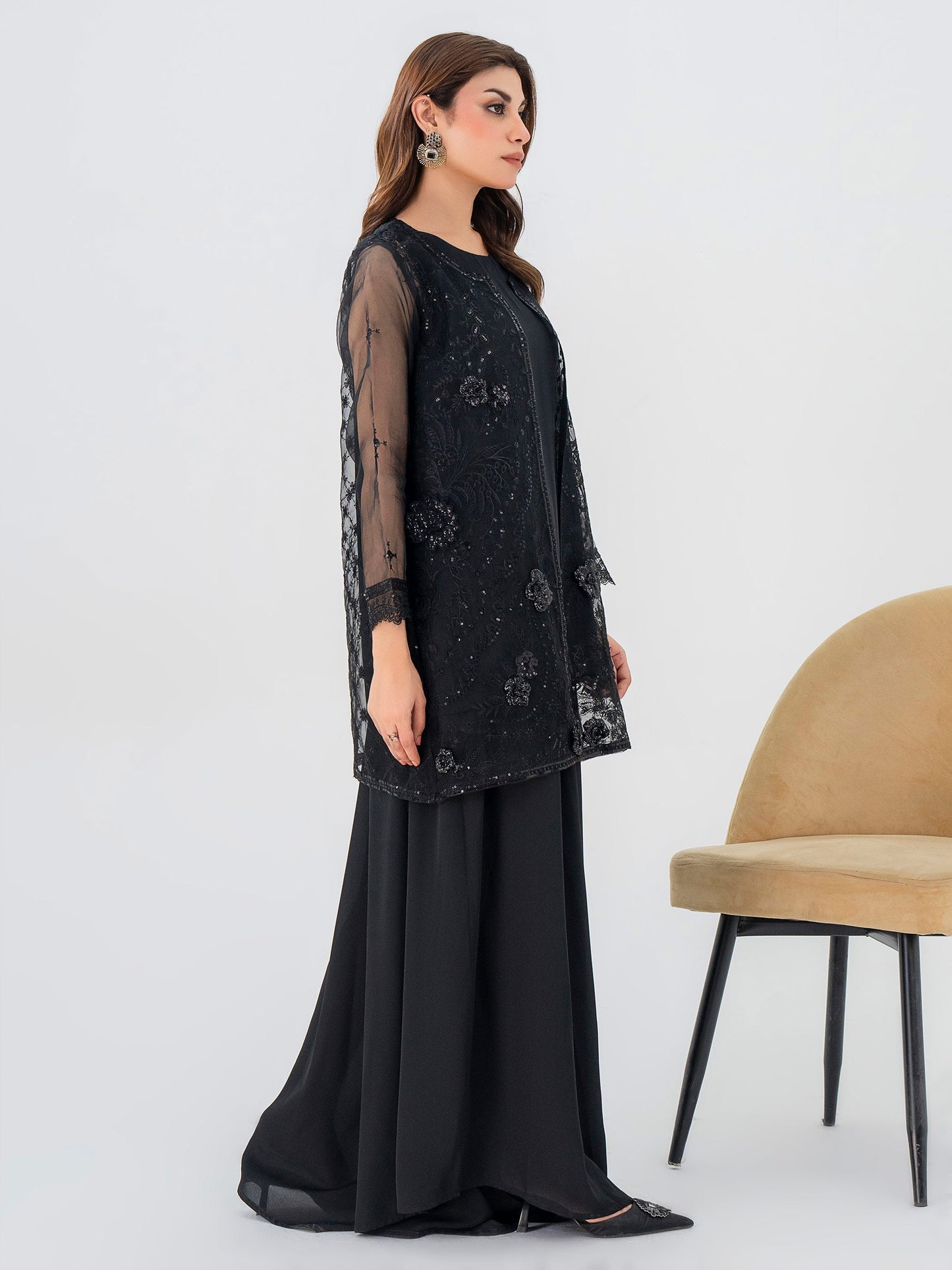 2 Piece Organza Suit-Embroidered (Pret)