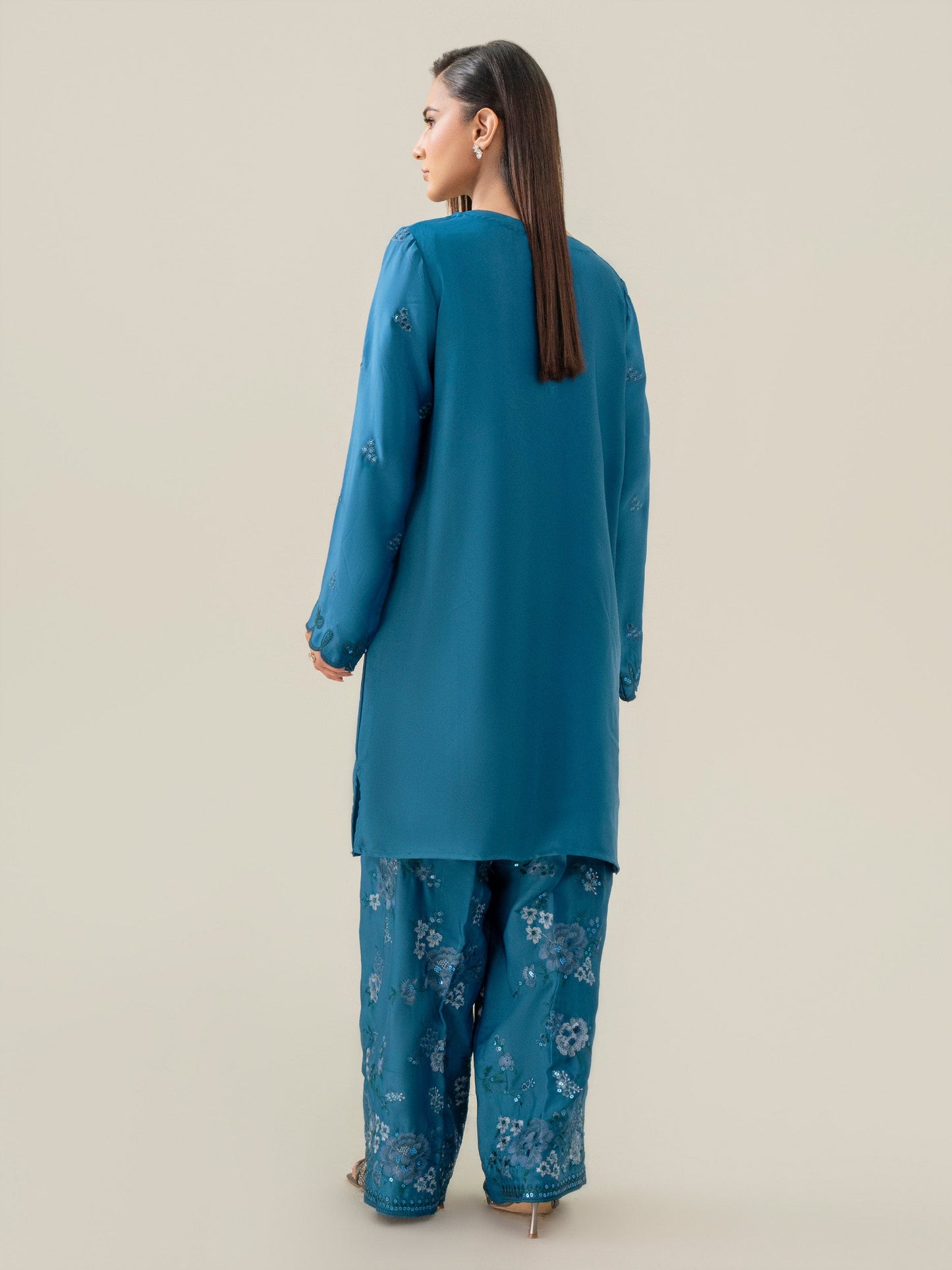 2 Piece Silk Suit-Embroidered (Pret)