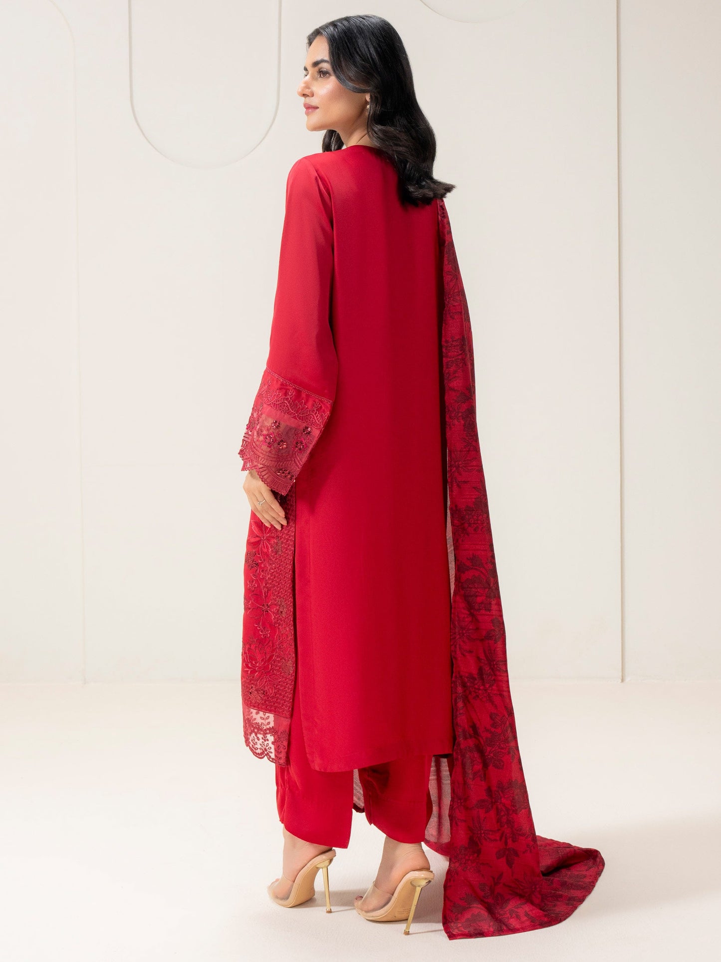 3 Piece Silk Suit-Embroidered (Pret)