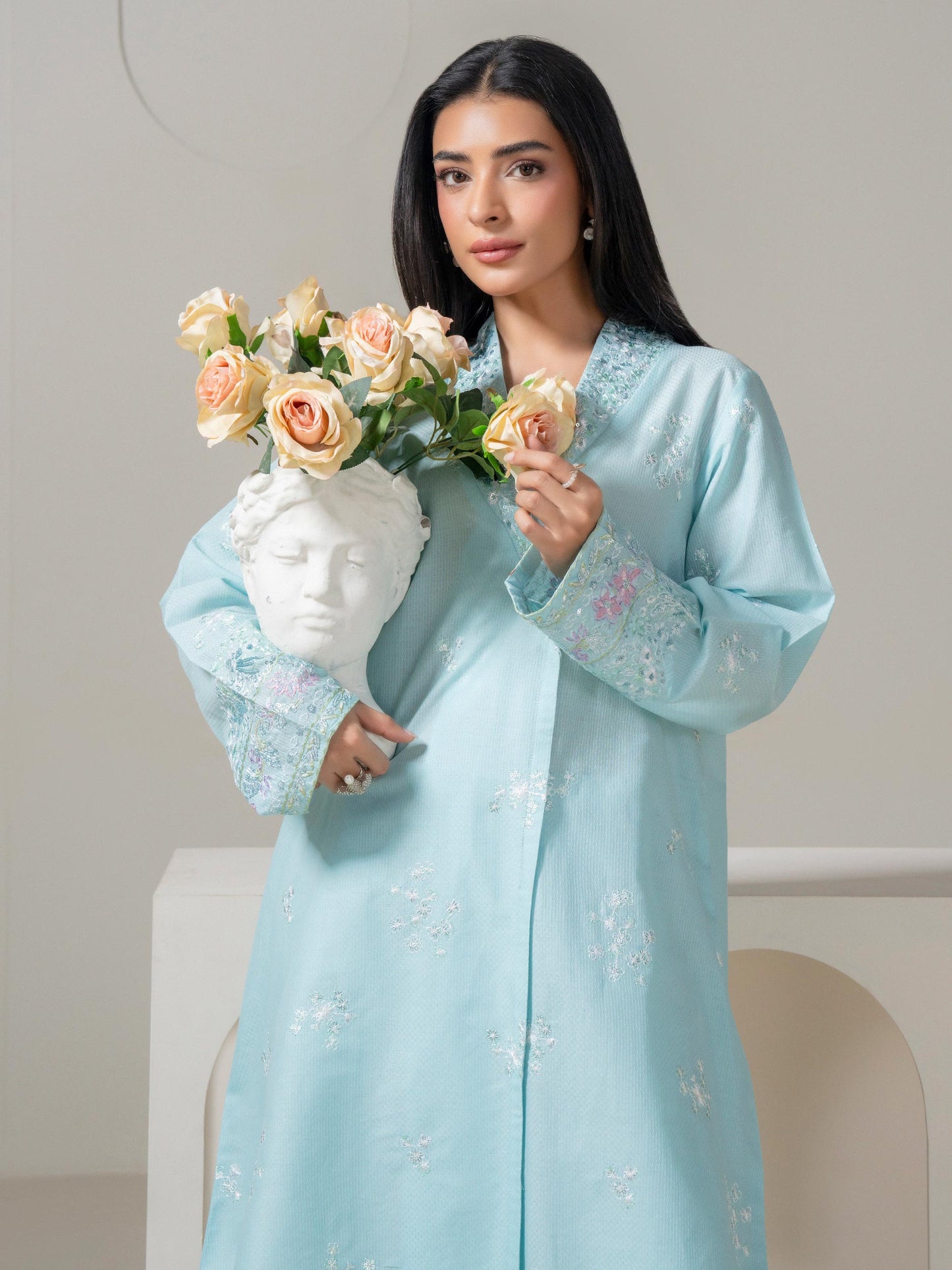 2 Piece Dobby Suit-Embroidered (Pret)