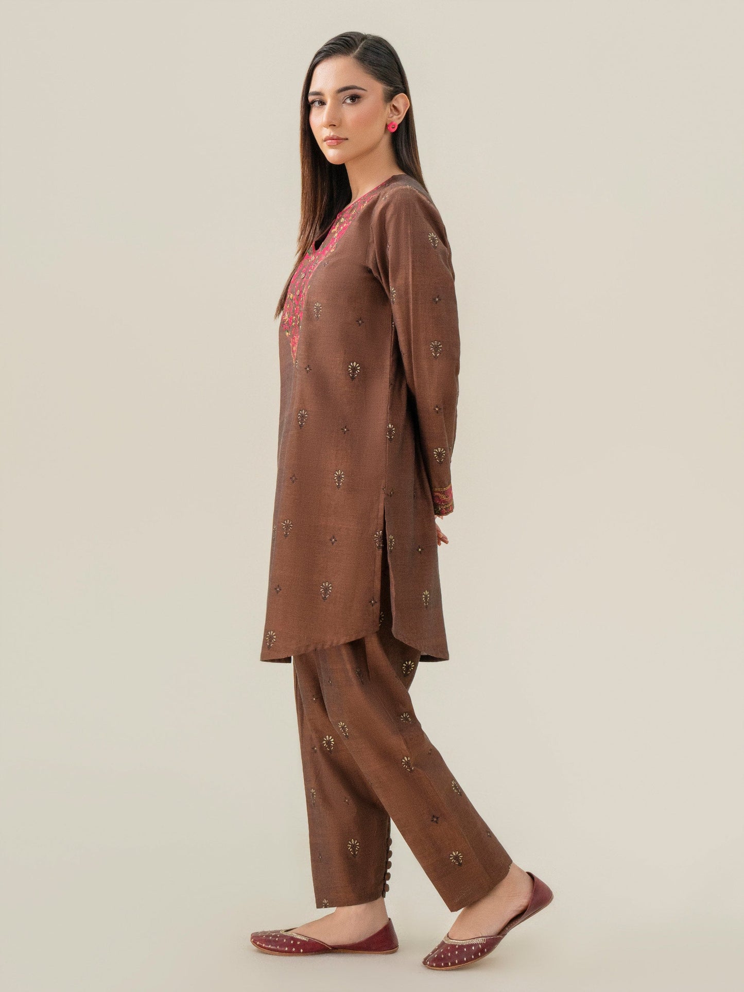 Jacquard Co-Ord Set-Embroidered (Pret)