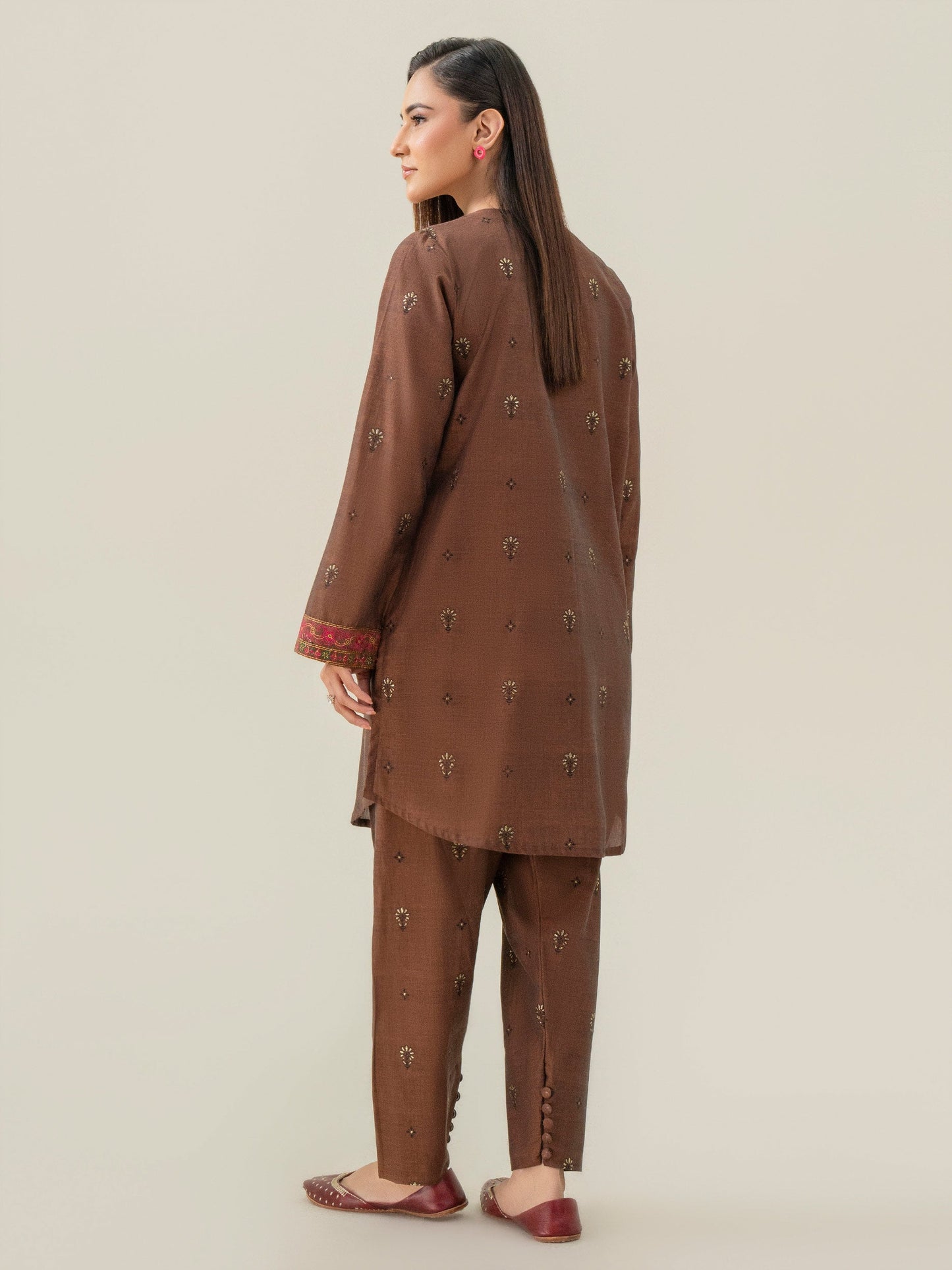 Jacquard Co-Ord Set-Embroidered (Pret)