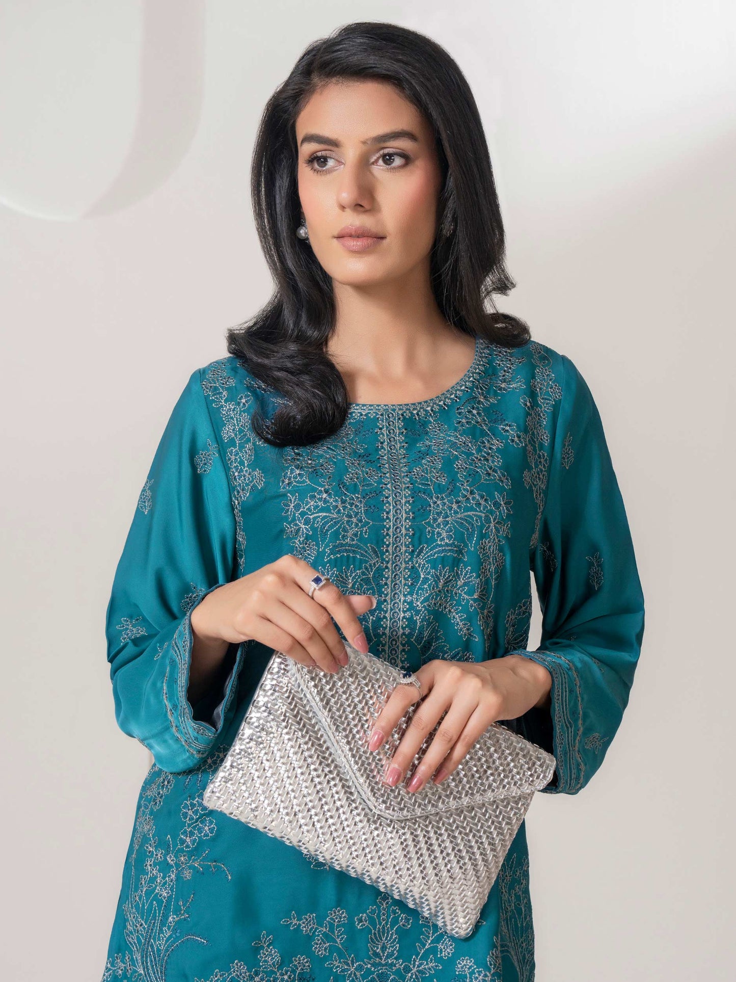 2 Piece Silk Suit-Embroidered (Pret)