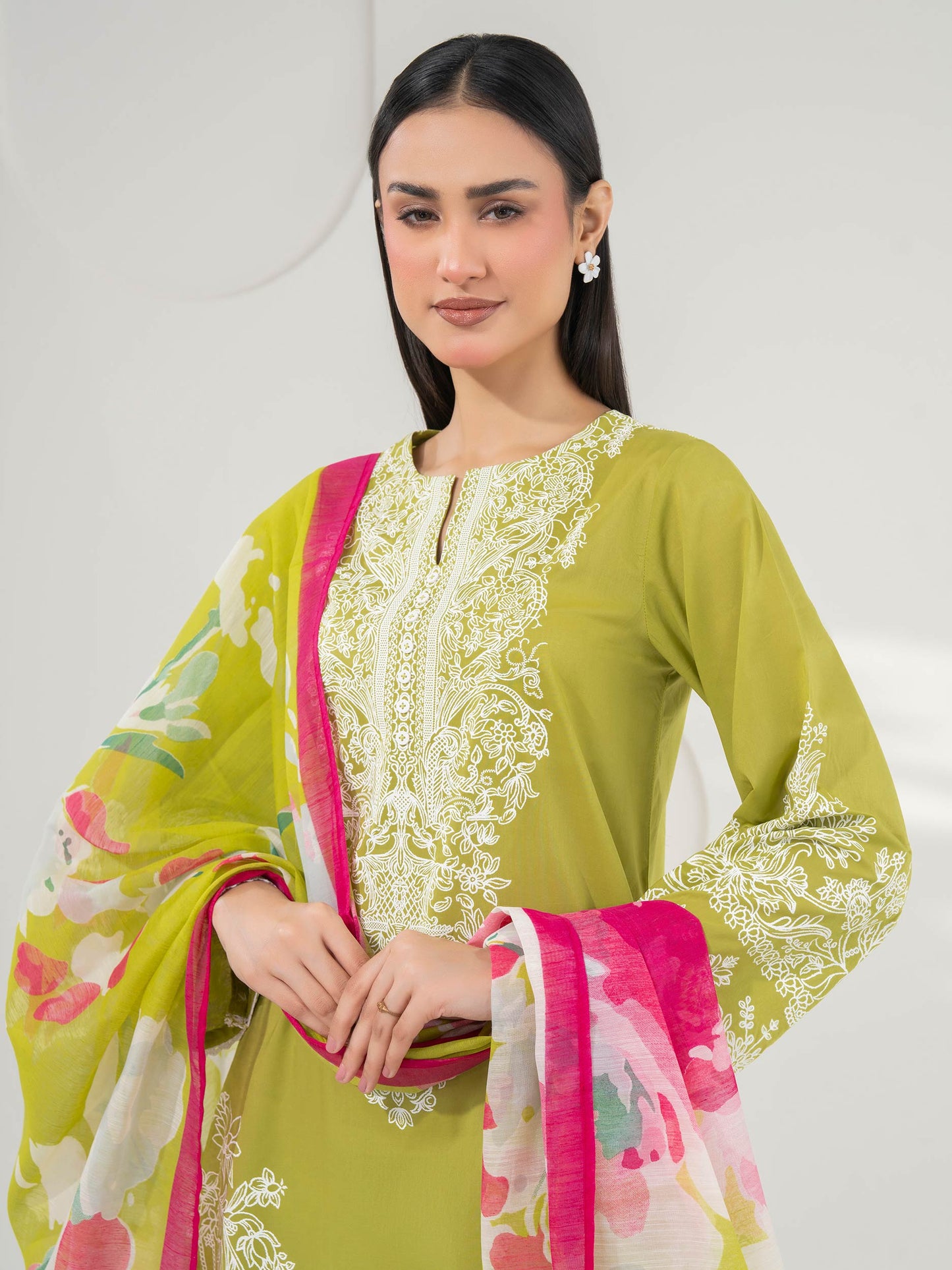 3 Piece Lawn Suit-Paste Print (Pret)