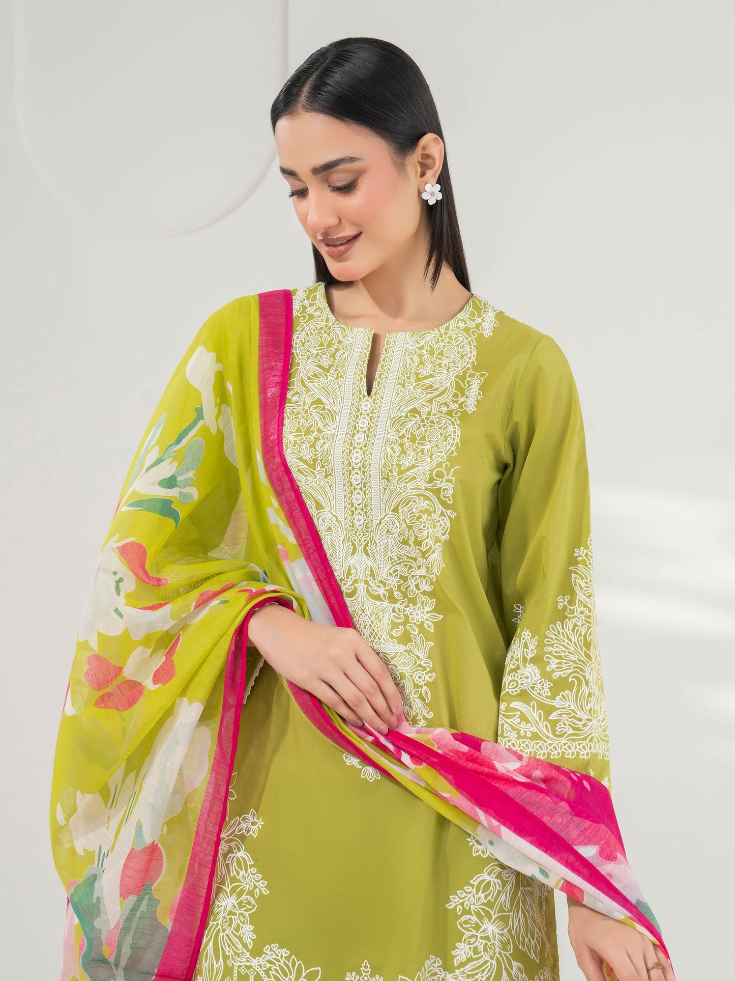 3 Piece Lawn Suit-Paste Print (Pret)