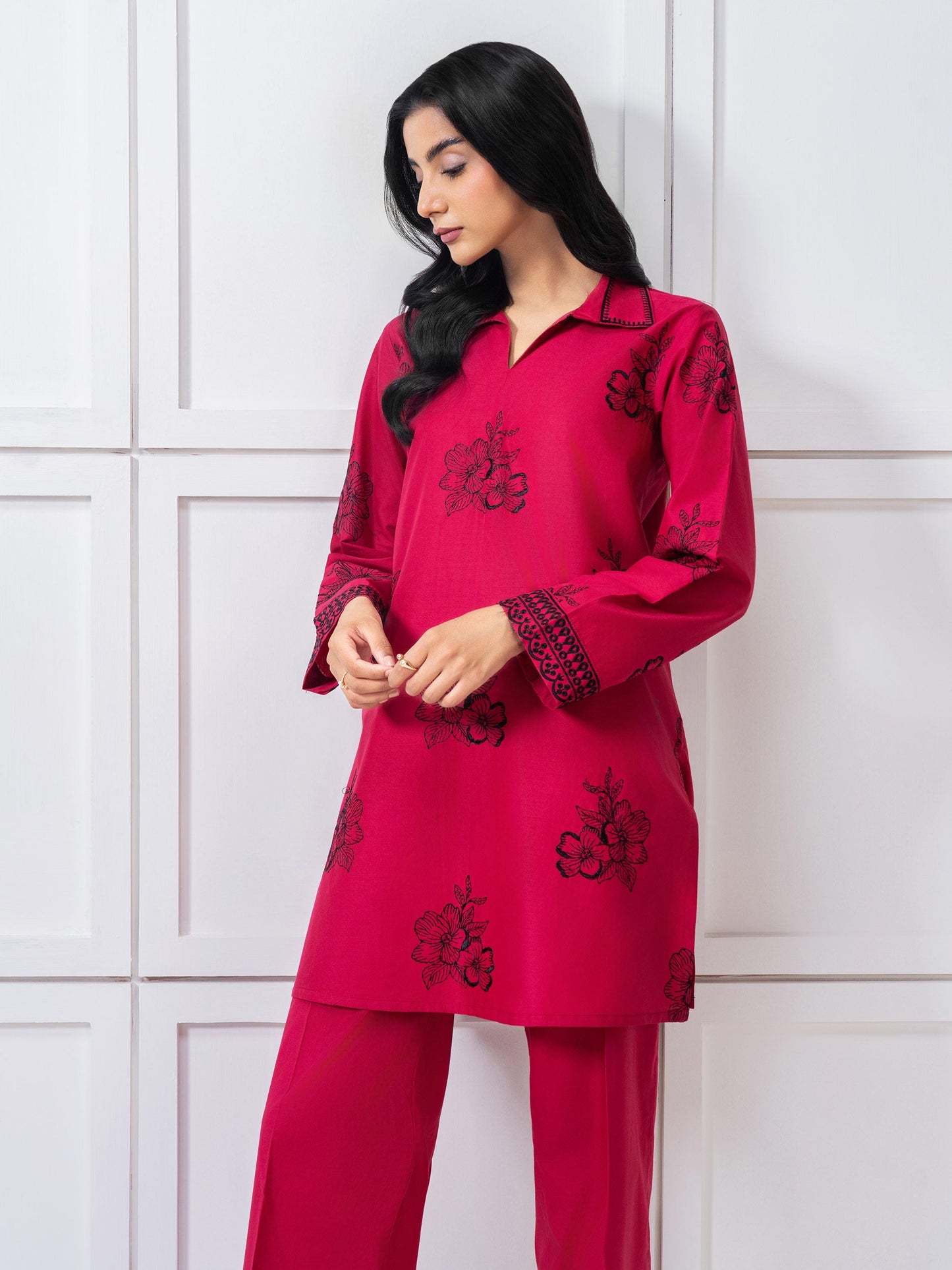 Lawn Co-Ord Set-Embroidered (Pret)