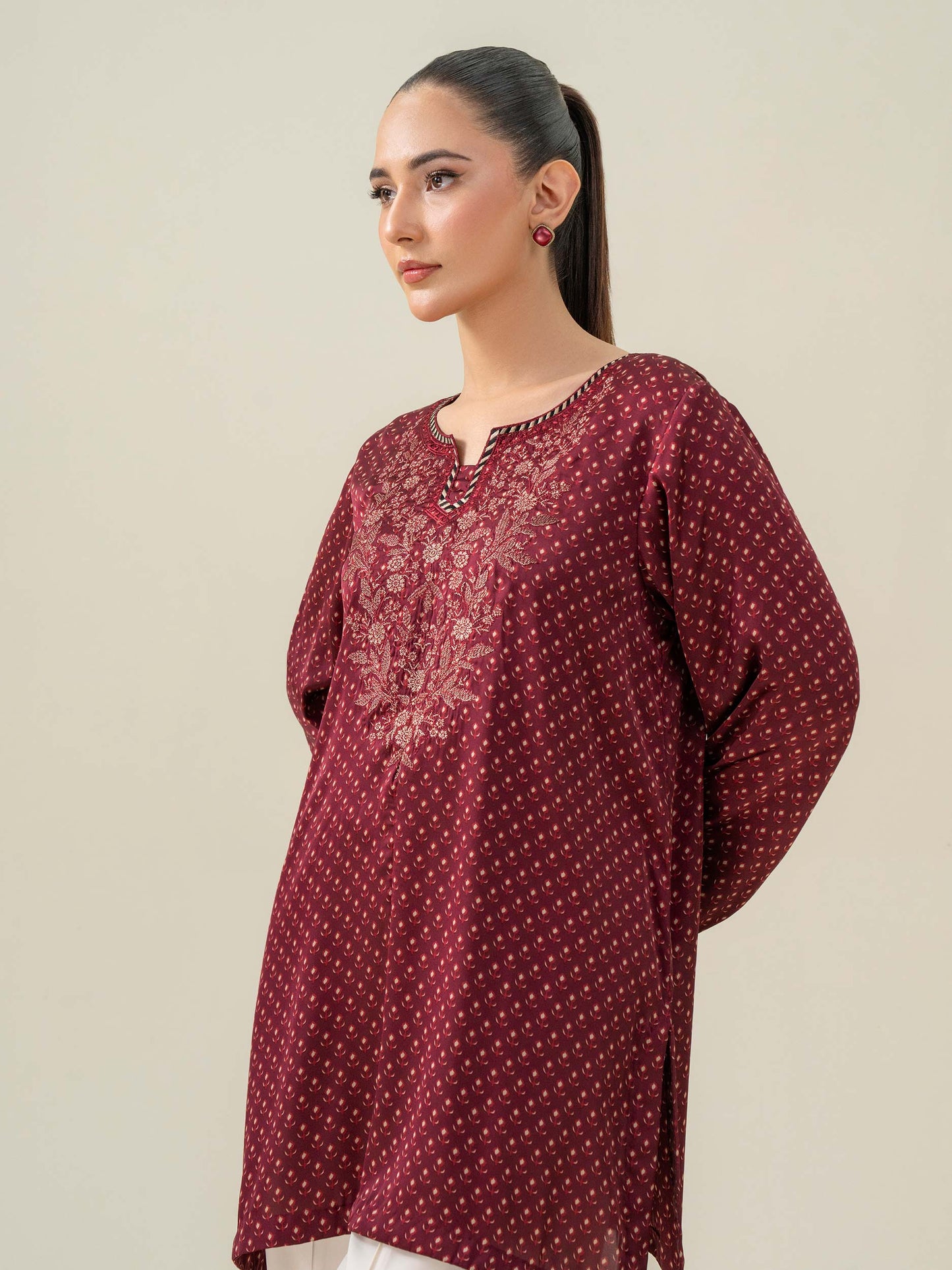 Embroidered Silk Top