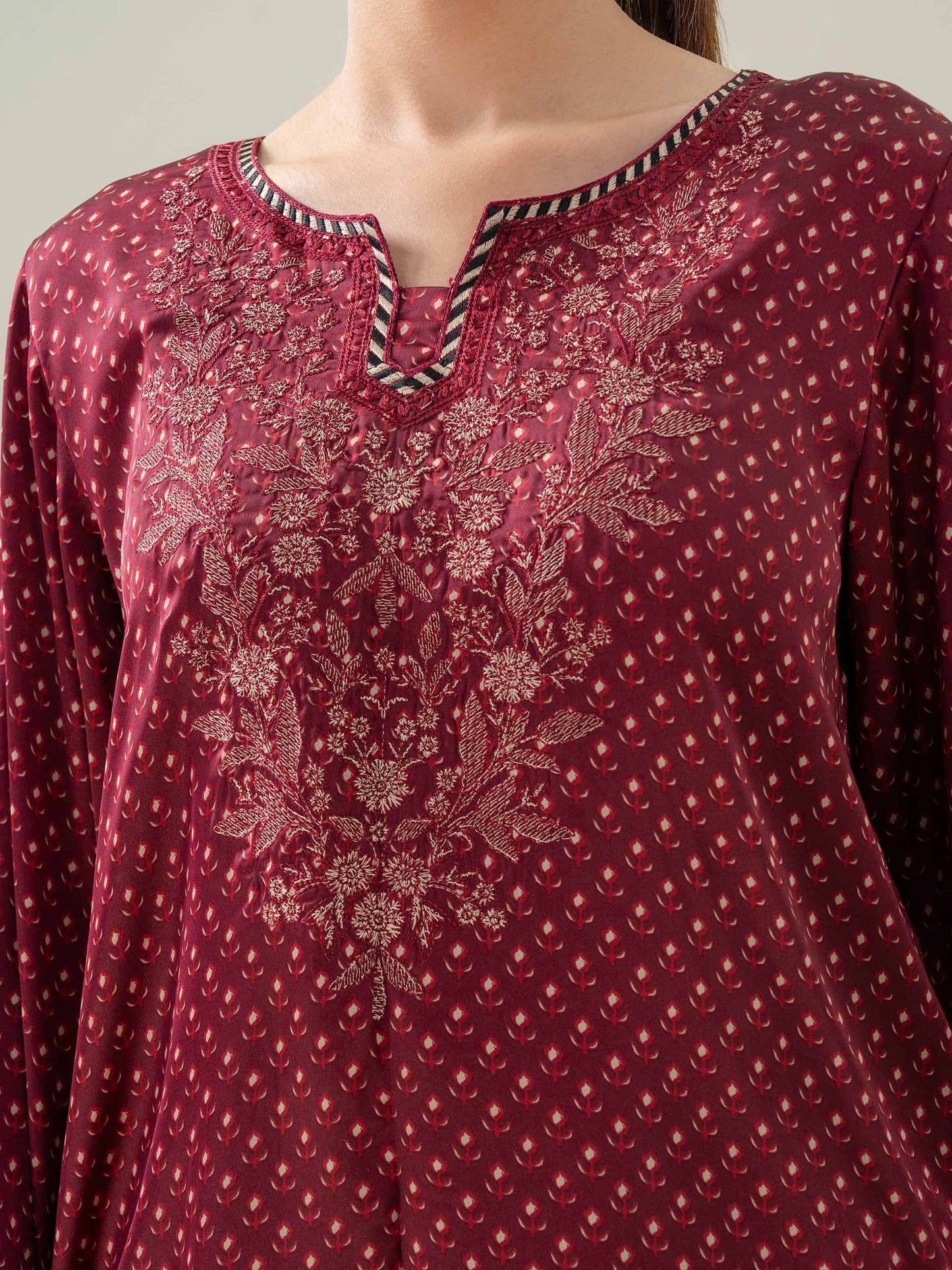 Embroidered Silk Top