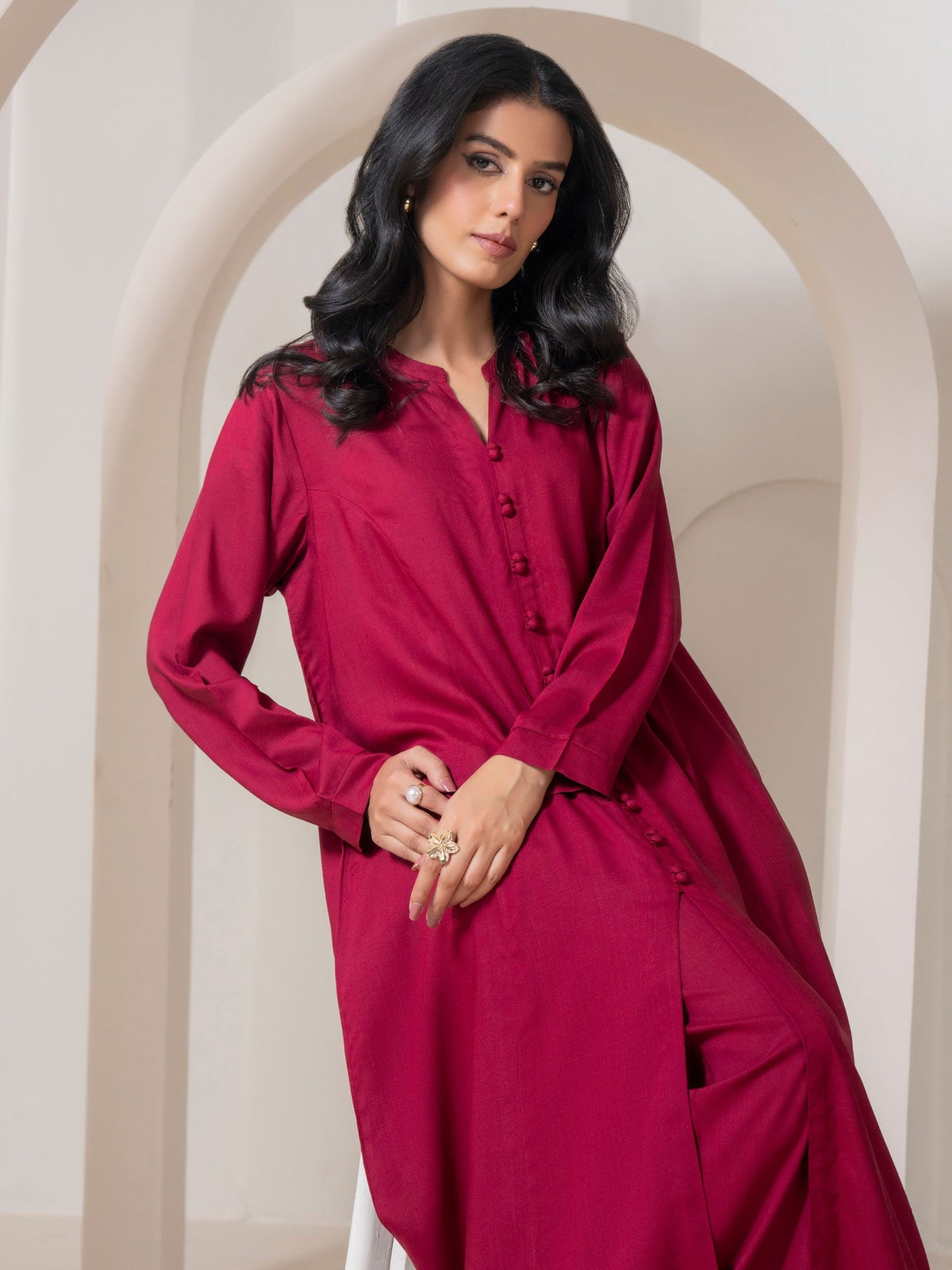 2 Piece Viscose Suit-Dyed (Pret)