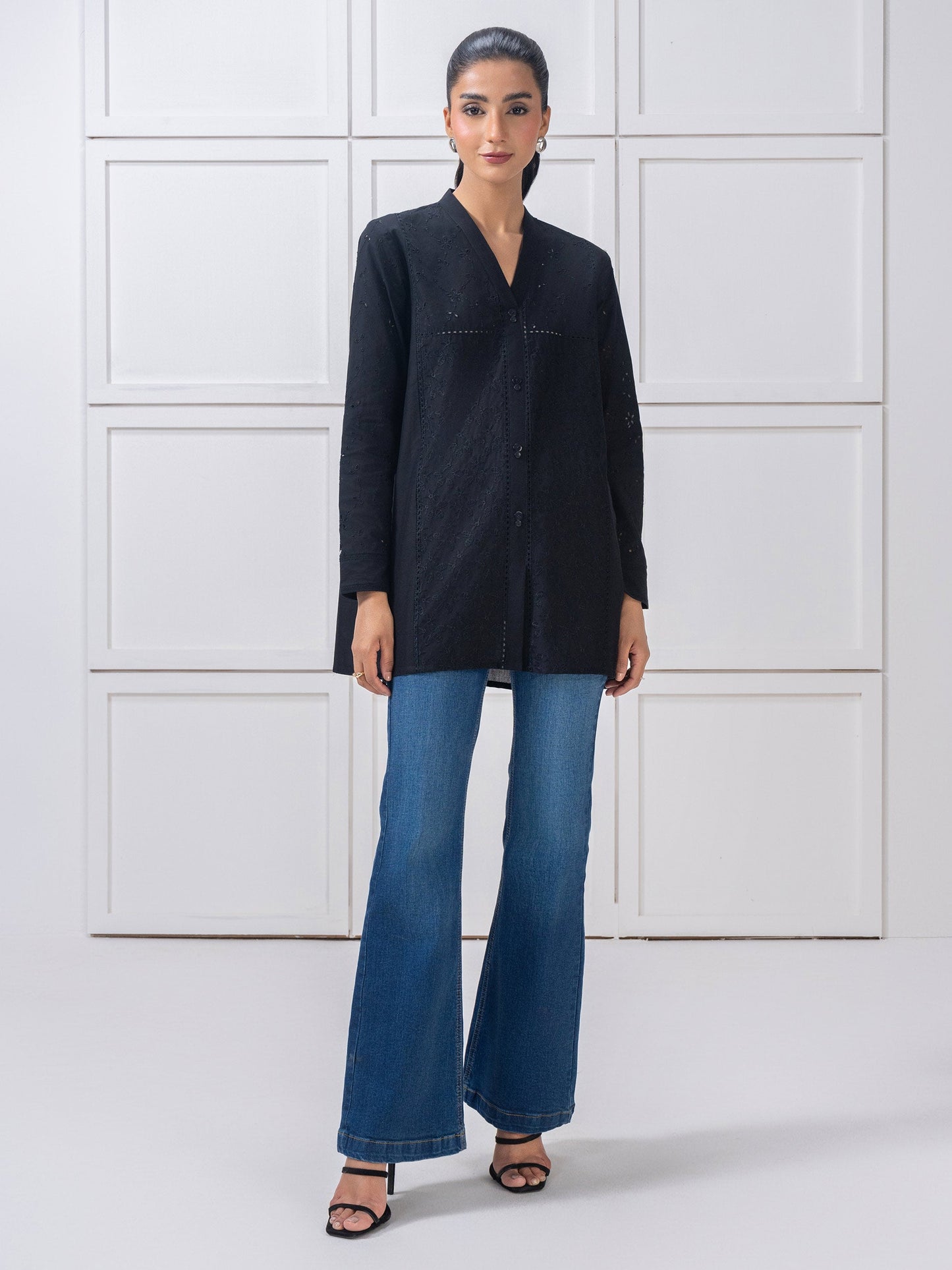 Cambric Top-Embroidered