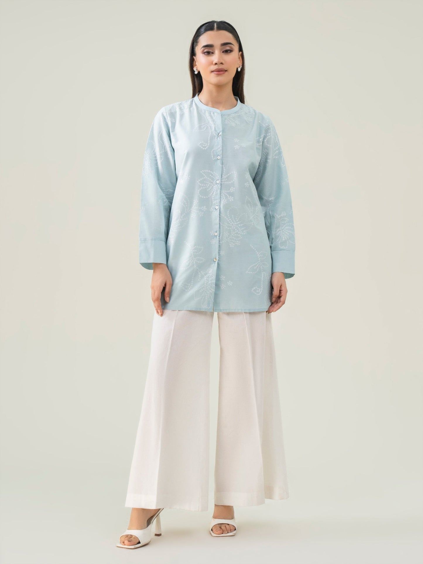 Cambric Kurti-Embroidered (Pret)