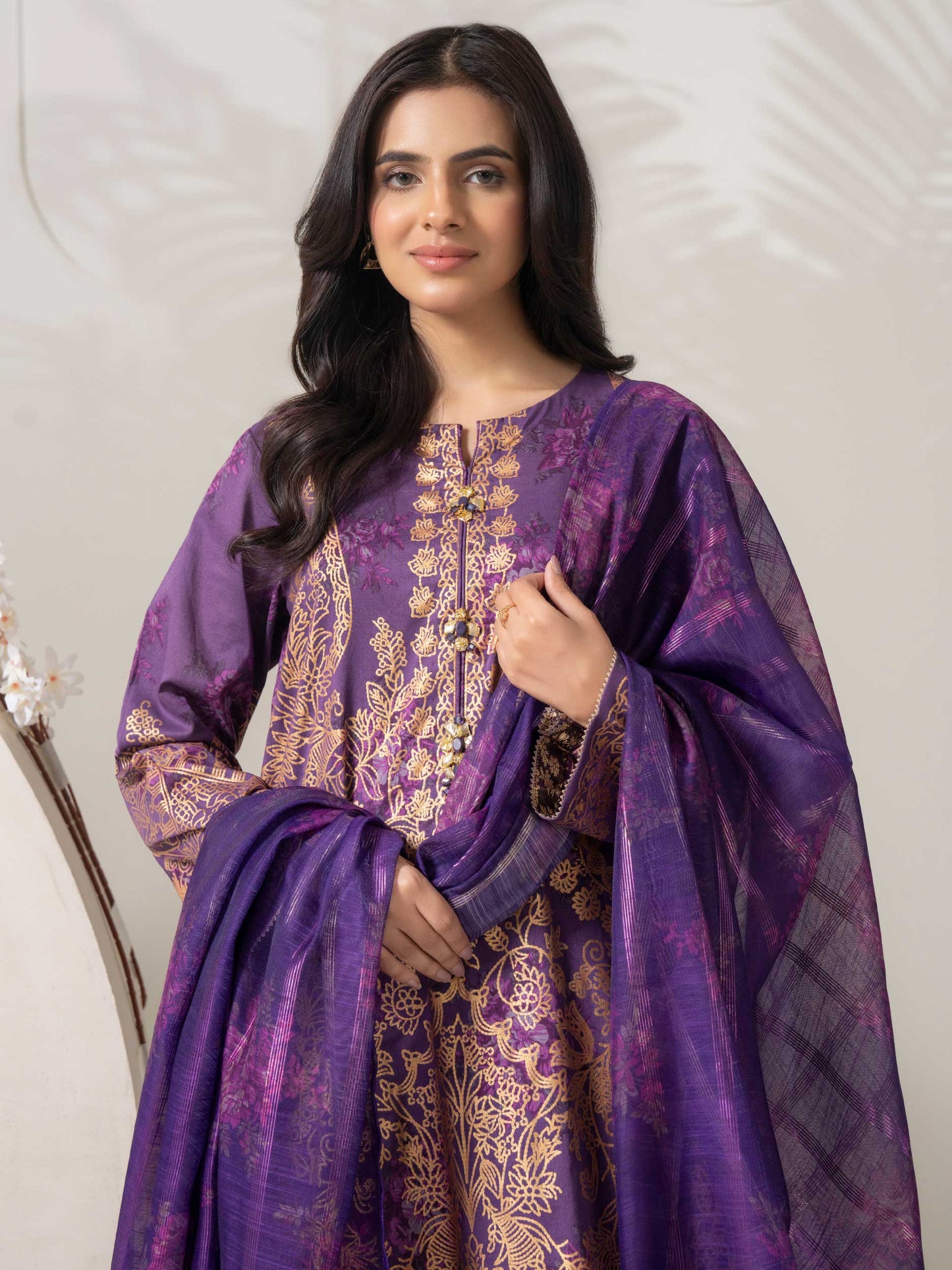 3 Piece Lawn Suit-Paste Print (Pret)