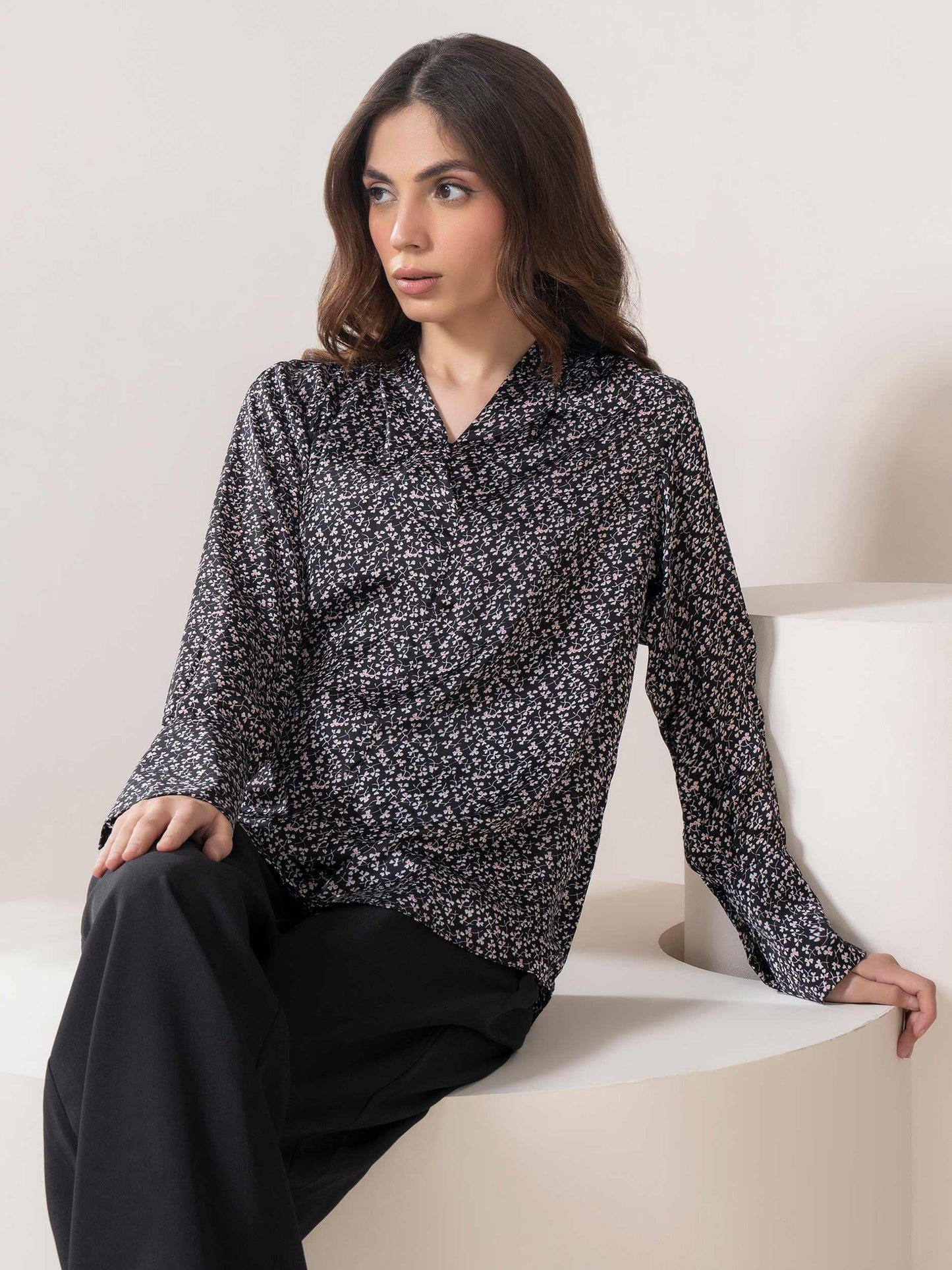 Printed Silk Top
