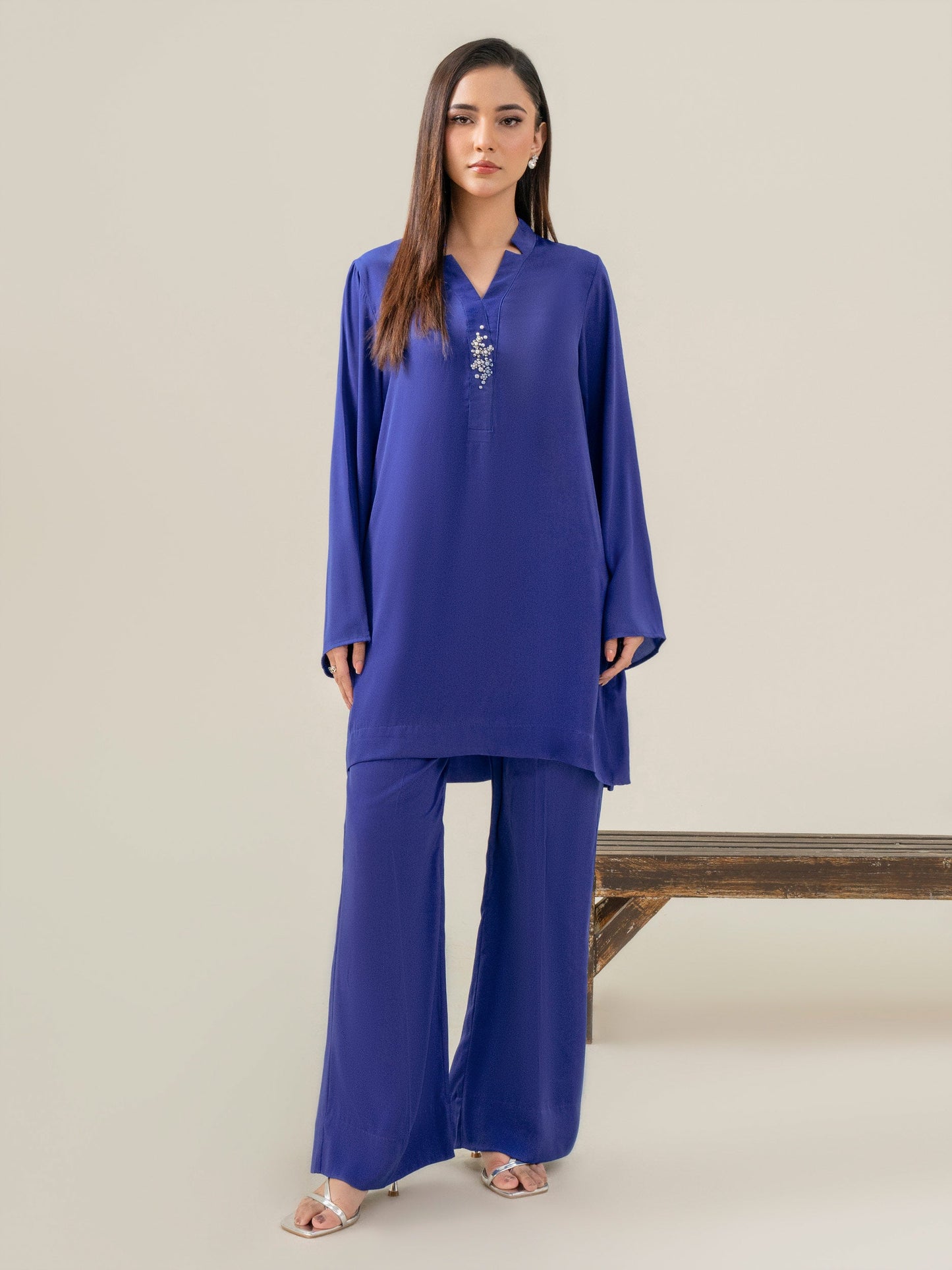 Silk Co-ord Set-Embellished (Pret)