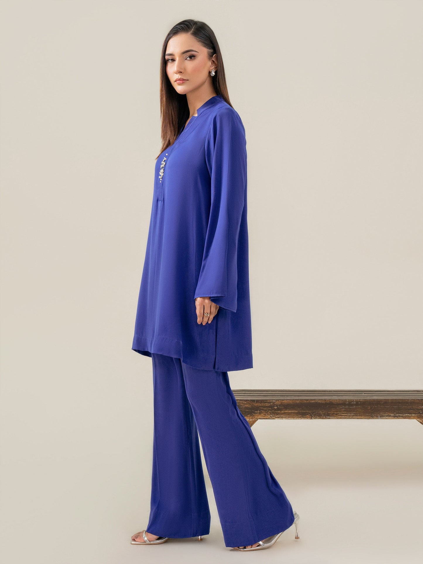 Silk Co-ord Set-Embellished (Pret)