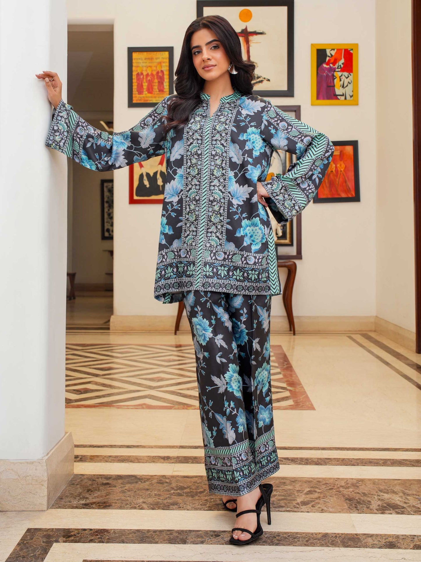 Silk Co-ord Set-Printed (Pret)