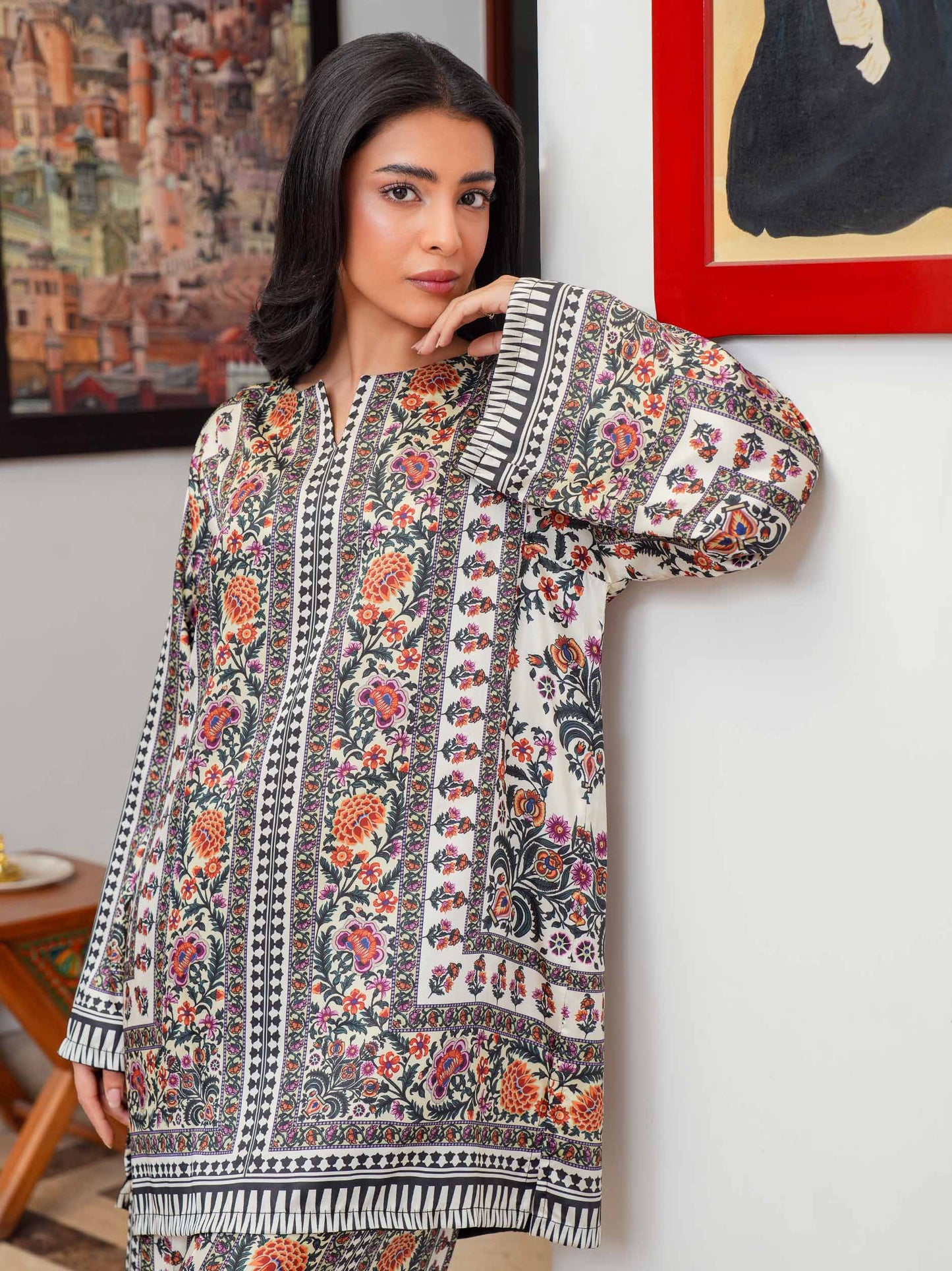 Silk Co-ord Set-Printed (Pret)