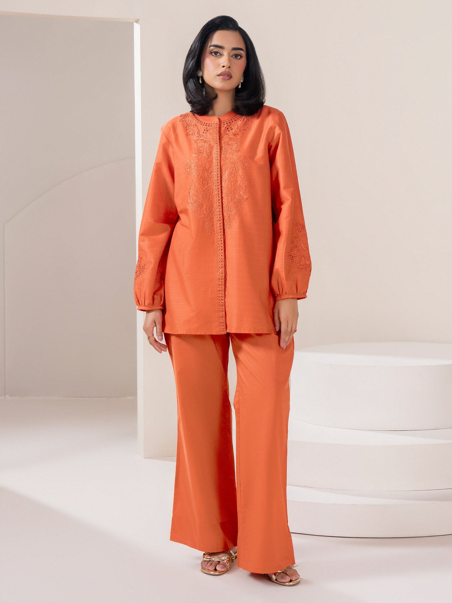 Lawn Co-ord Set-Embroidered (Pret)