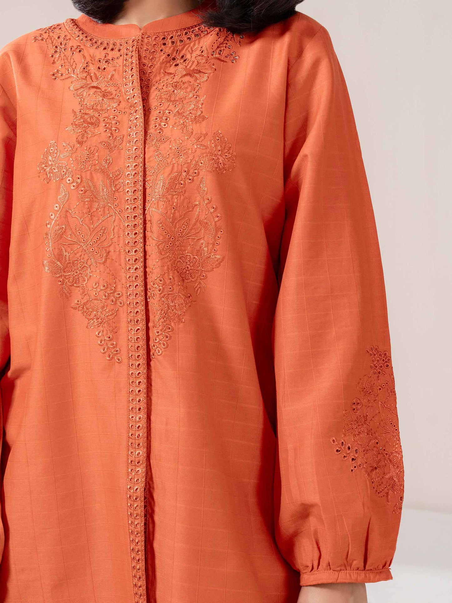 Lawn Co-ord Set-Embroidered (Pret)