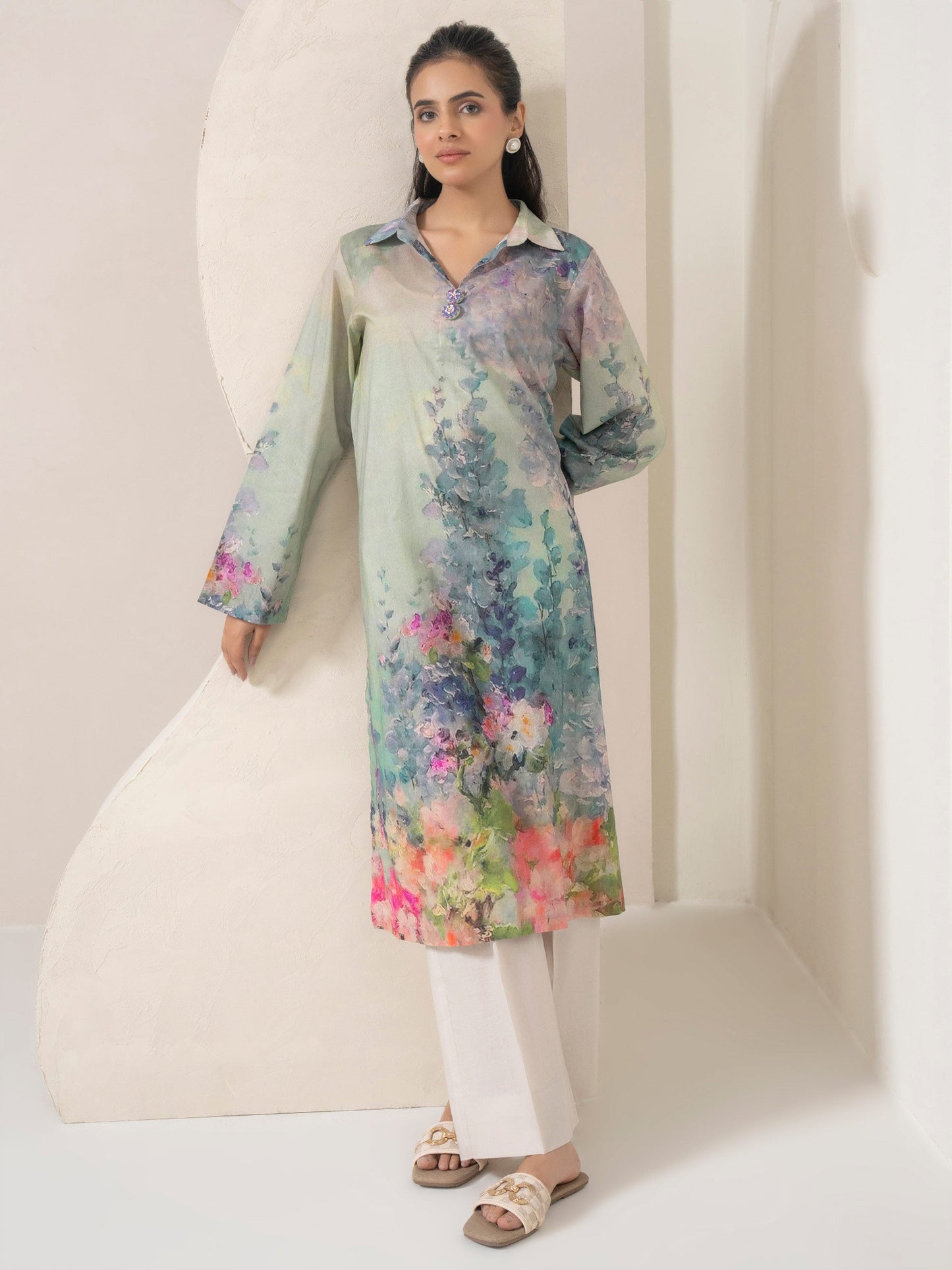 Lawn Shirt-Printed (Pret)