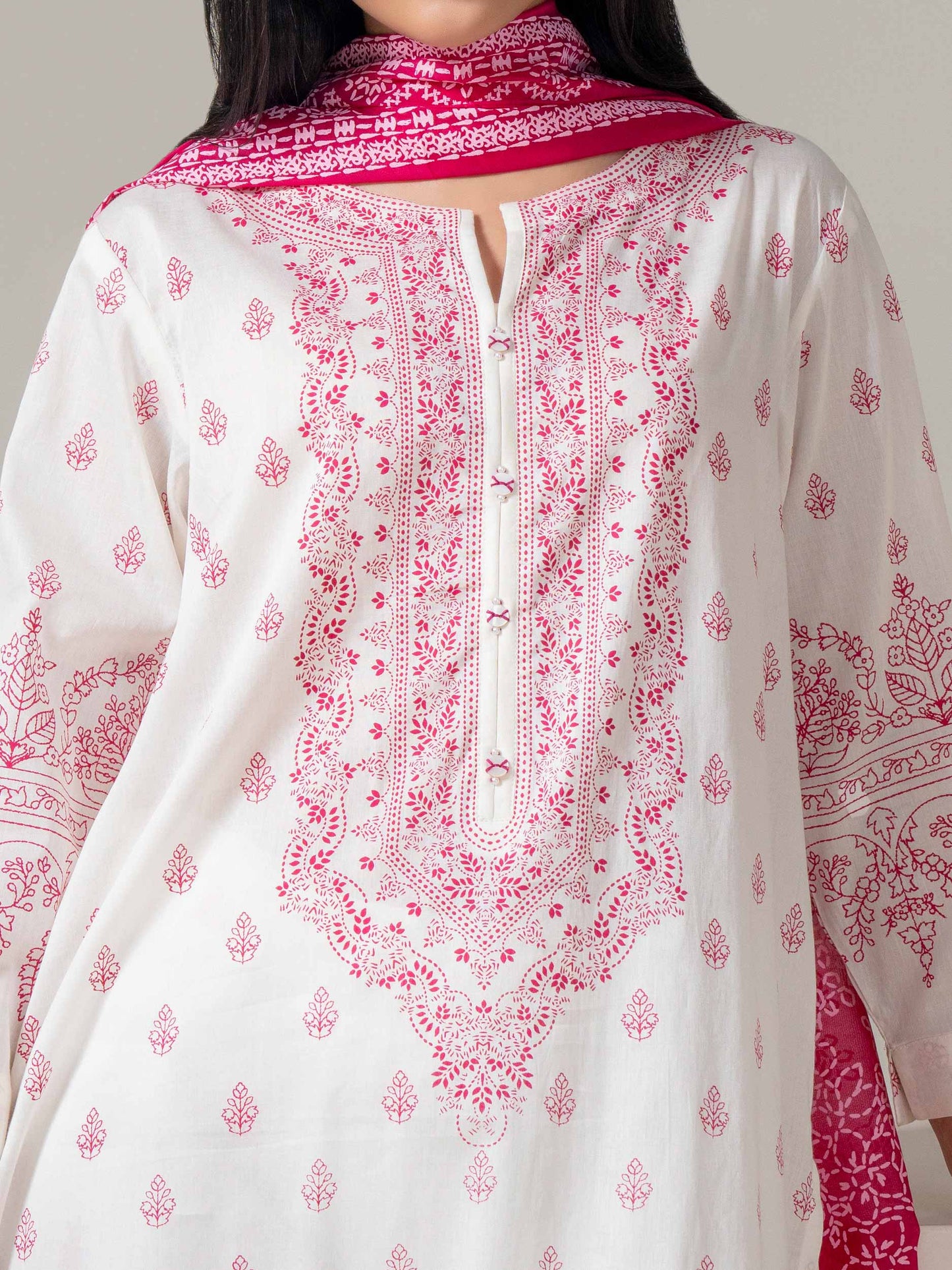 3 Piece Lawn Suit-Paste-Print (Pret)