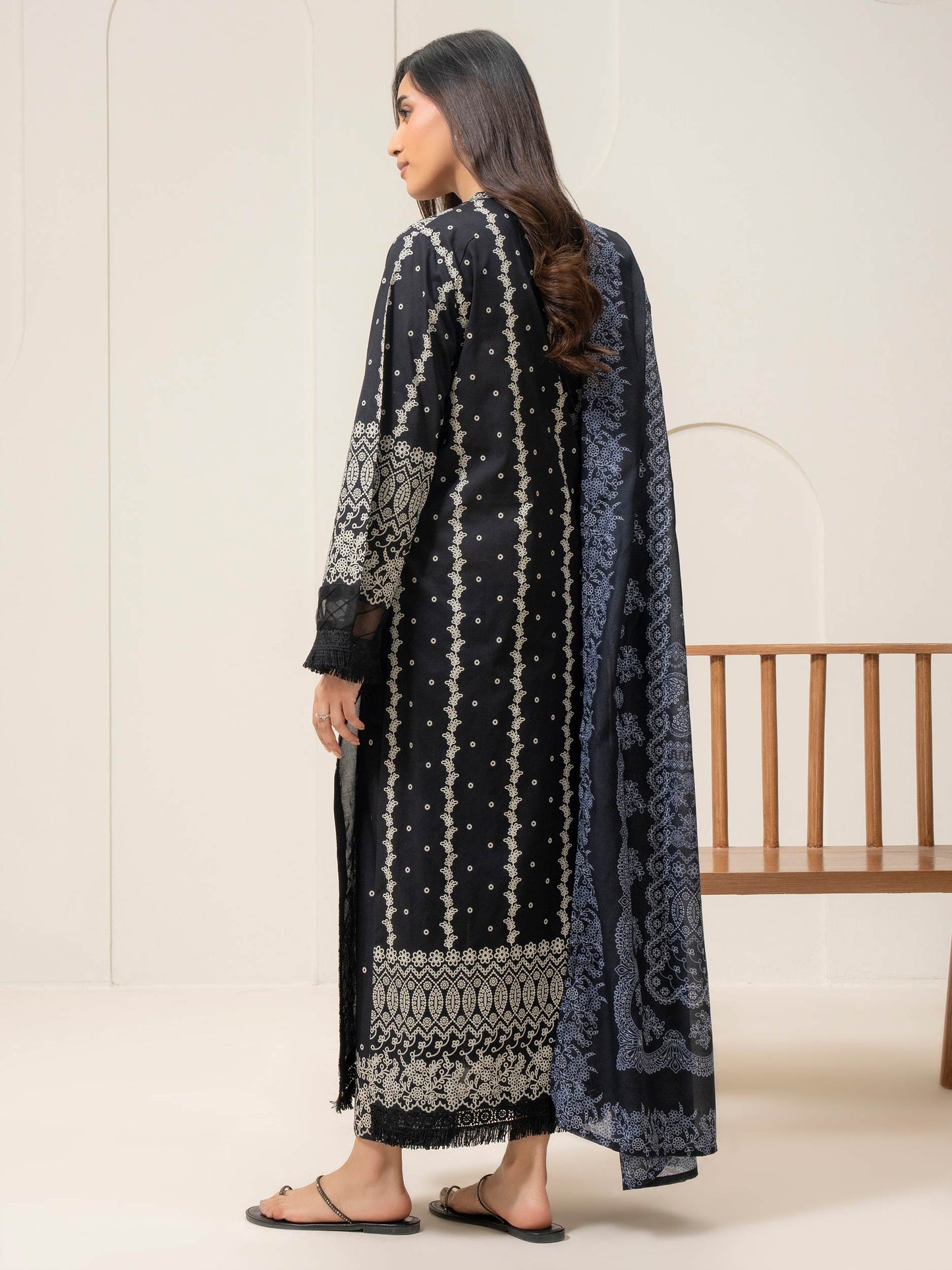 3 Piece Lawn Suit-Paste-Print (Pret)
