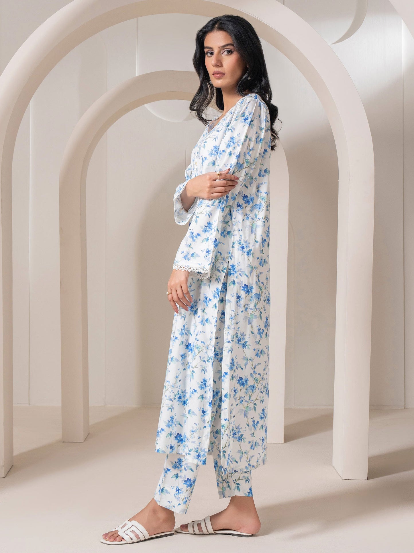 2 Piece Viscose Cotton Suit Printed (Pret)