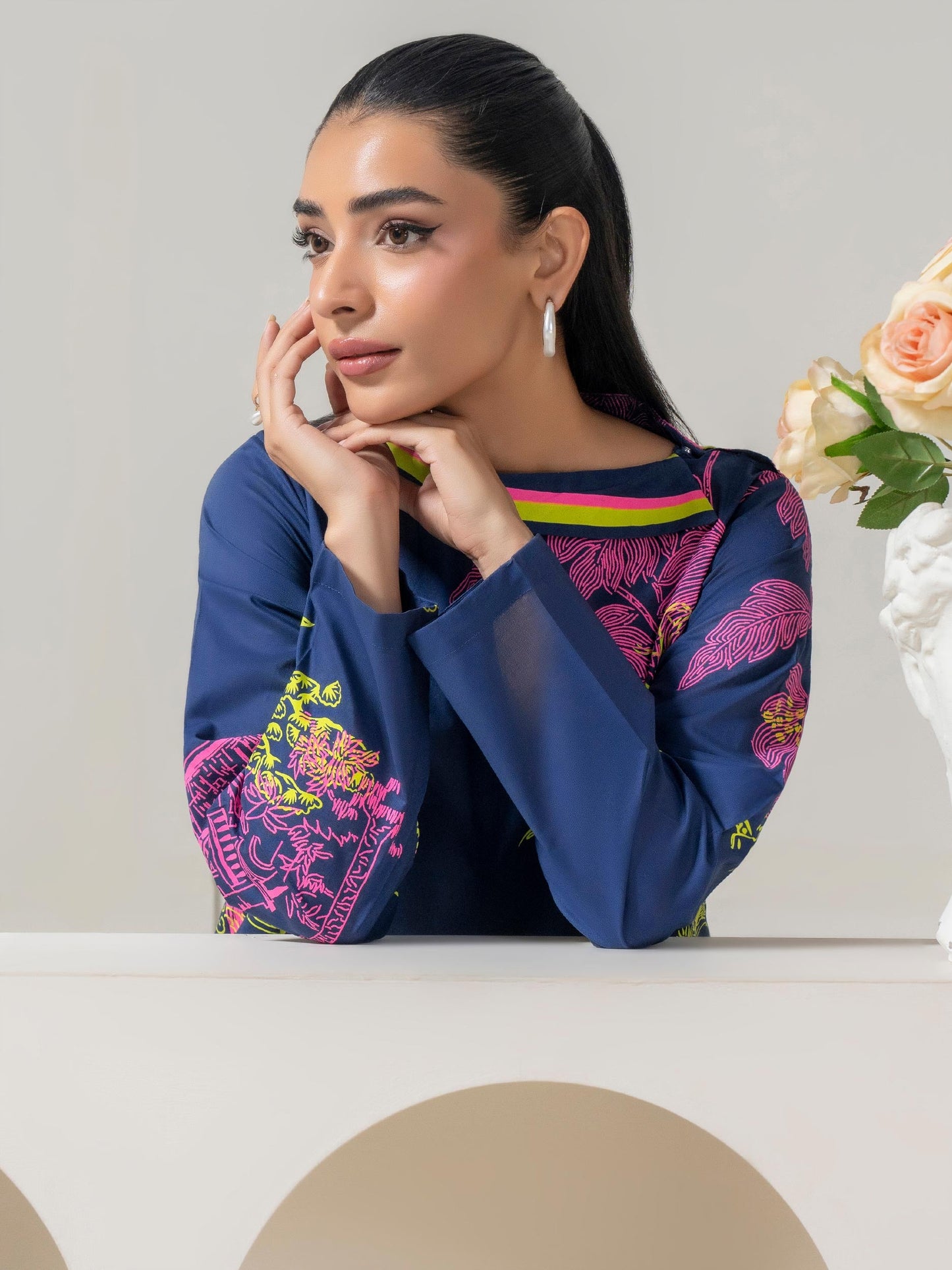 Lawn Shirt-Paste Print (Pret)