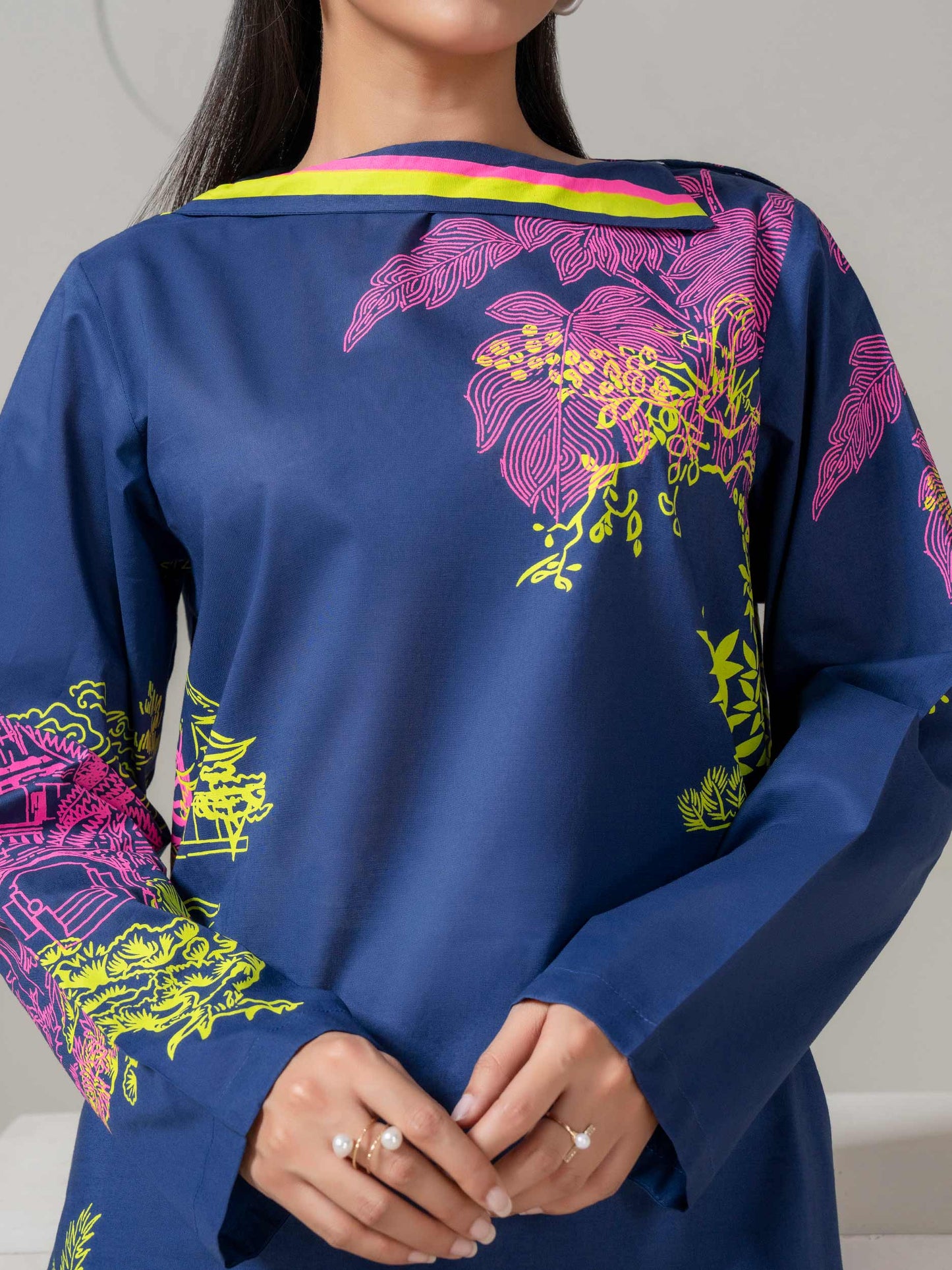 Lawn Shirt-Paste Print (Pret)